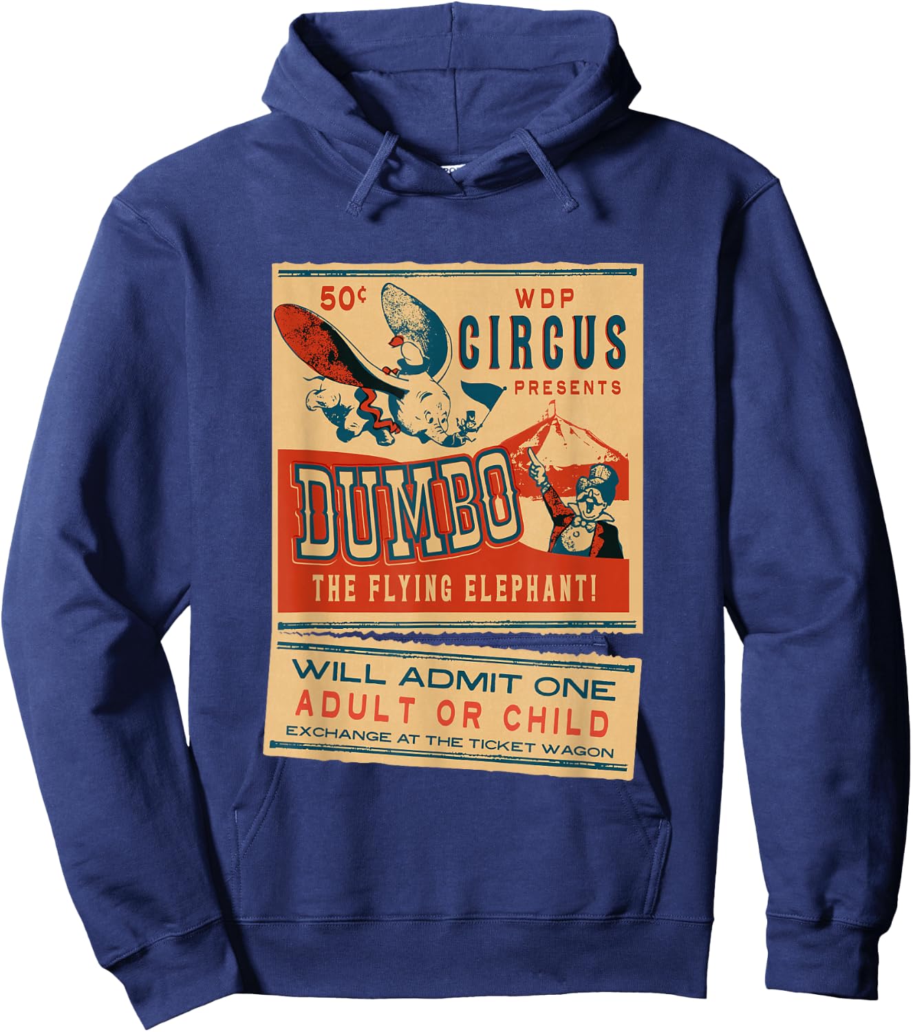 Disney Dumbo the Flying Elephant Circus Ticket Vintage Retro Hoodie - Hoodie | Navy