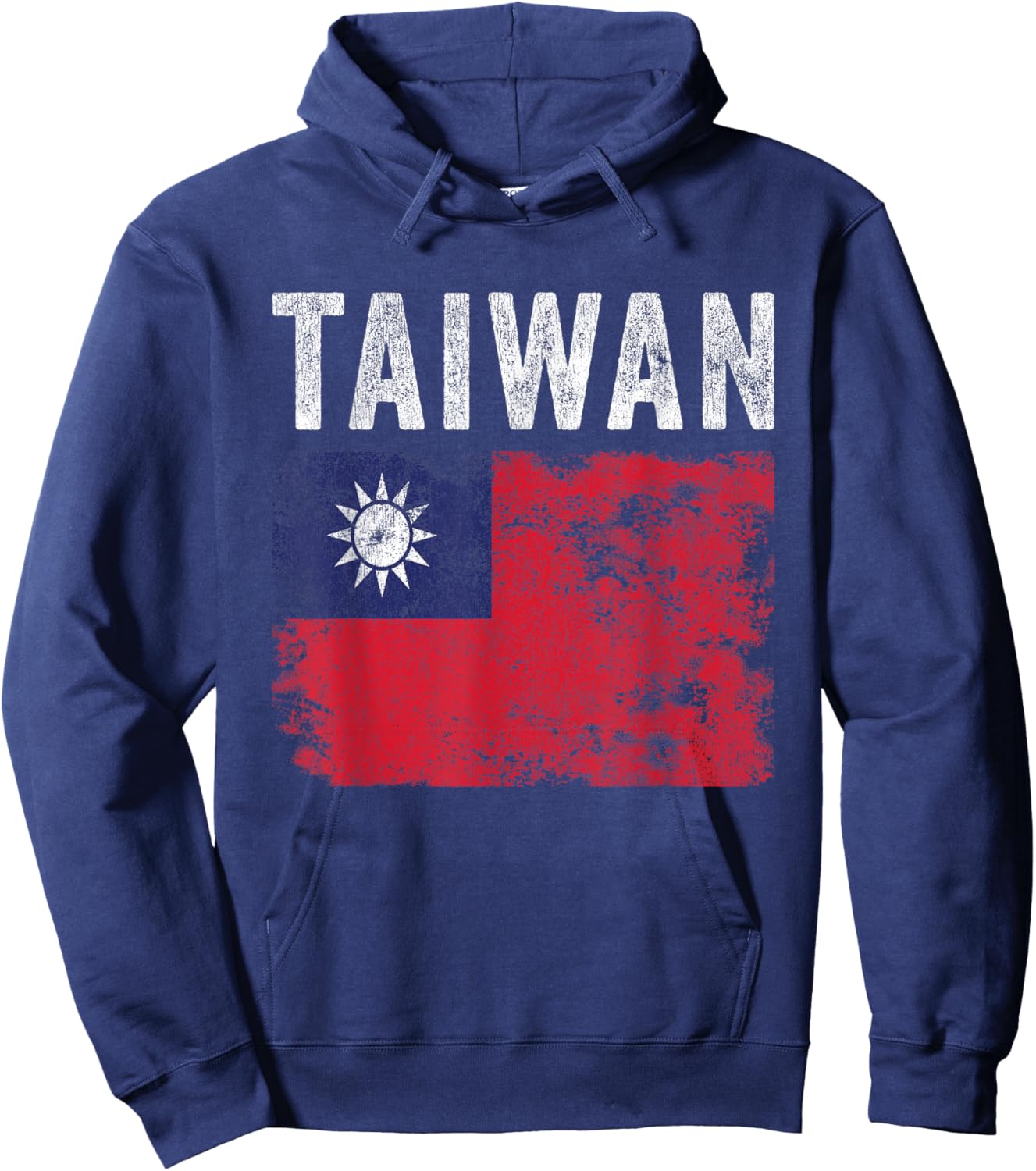 Taiwan Flag Distressed - Men Women Kids - Taiwanese Flag Hoodie - Hoodie | Navy