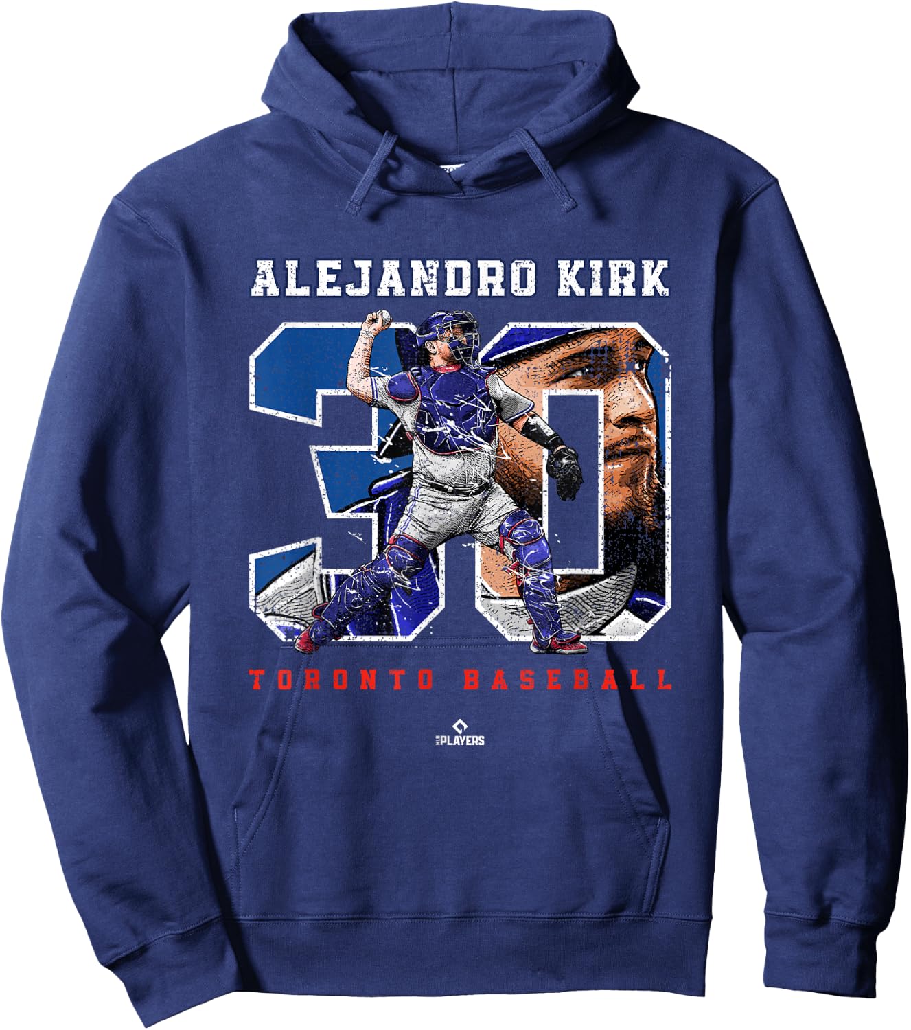 Number and Portrait Alejandro Kirk Toronto MLBPA Hoodie - Hoodie | Navy