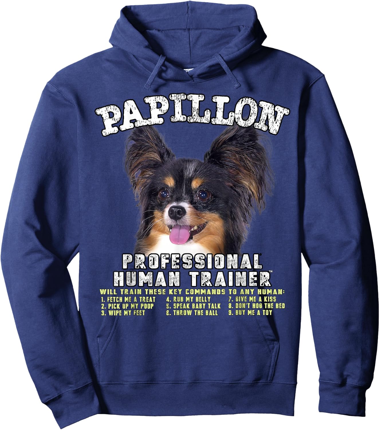 Papillon Dog Professional Human Trainer Hoodie - Hoodie | Navy