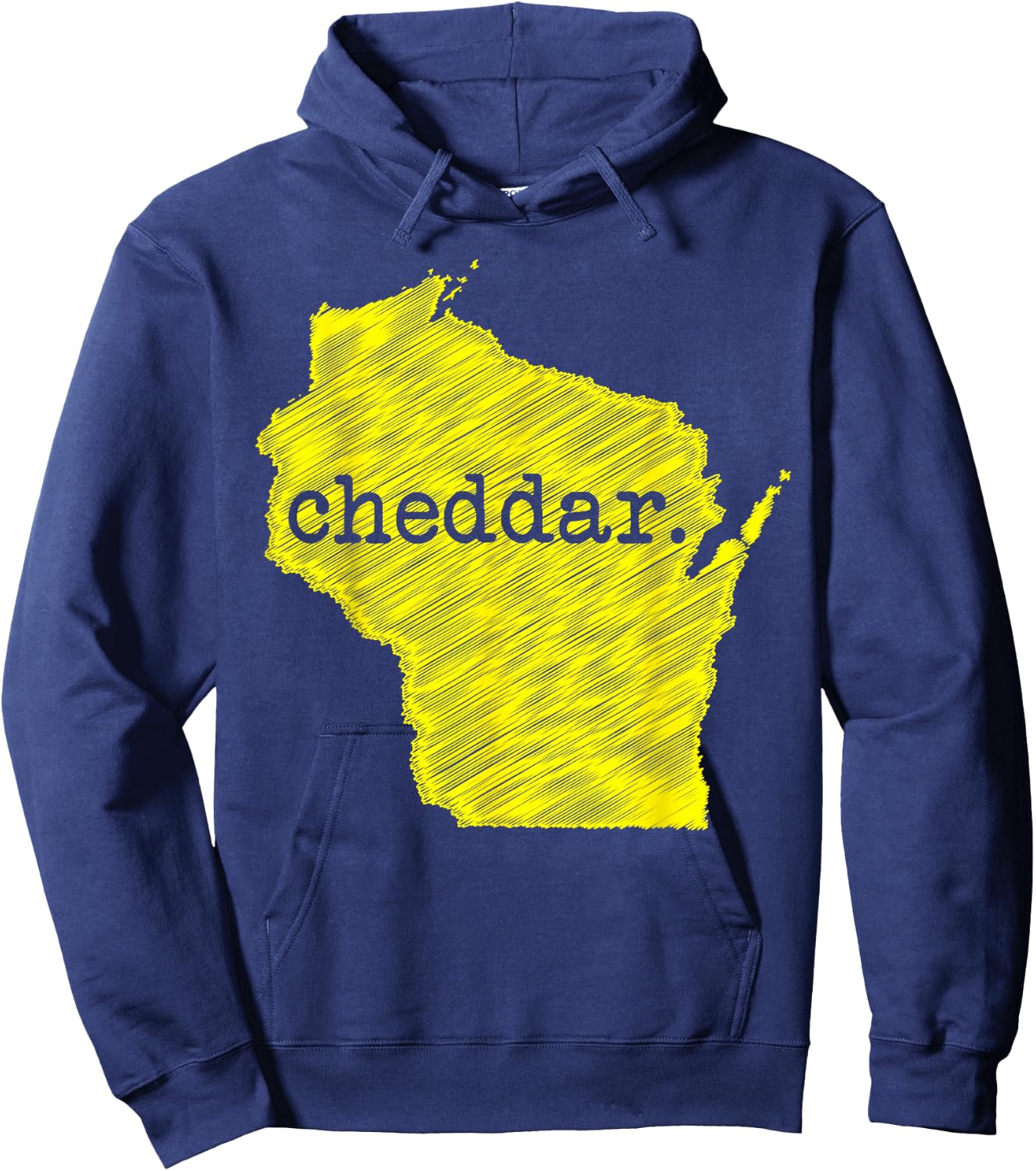 Wisconsin Cheddar Cheese Map Home Graphic Hoodie - Hoodie | Navy