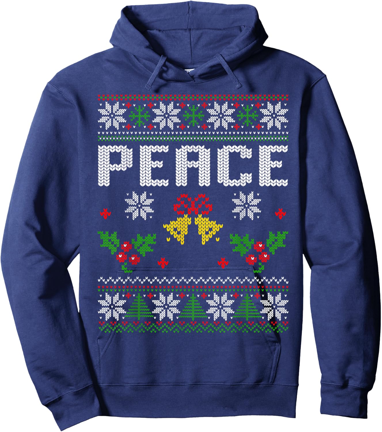 Peace I Come in Peace Couple Matching Ugly Christmas Sweater Hoodie - Hoodie | Navy