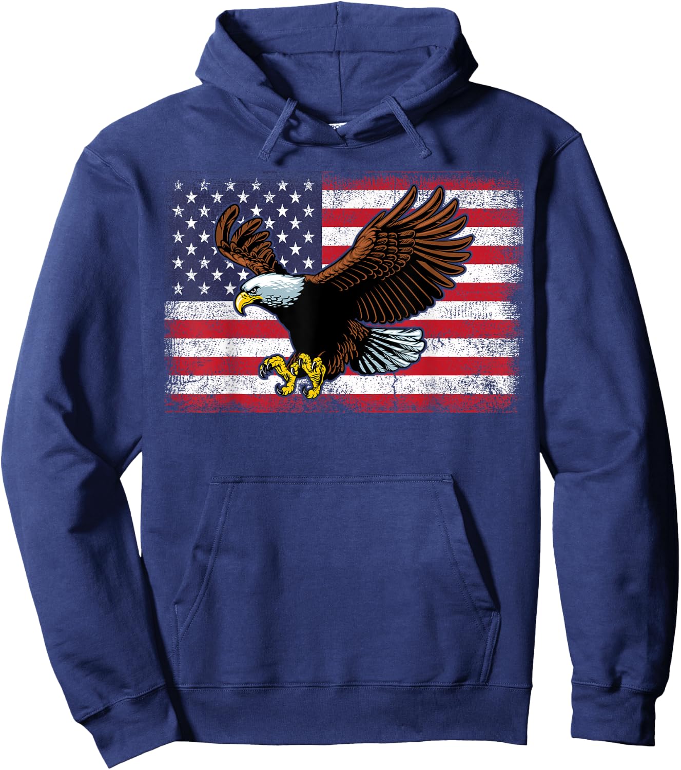Bald Eagle Shirts, Patriotic American Flag Christmas Hoodie - Hoodie | Navy