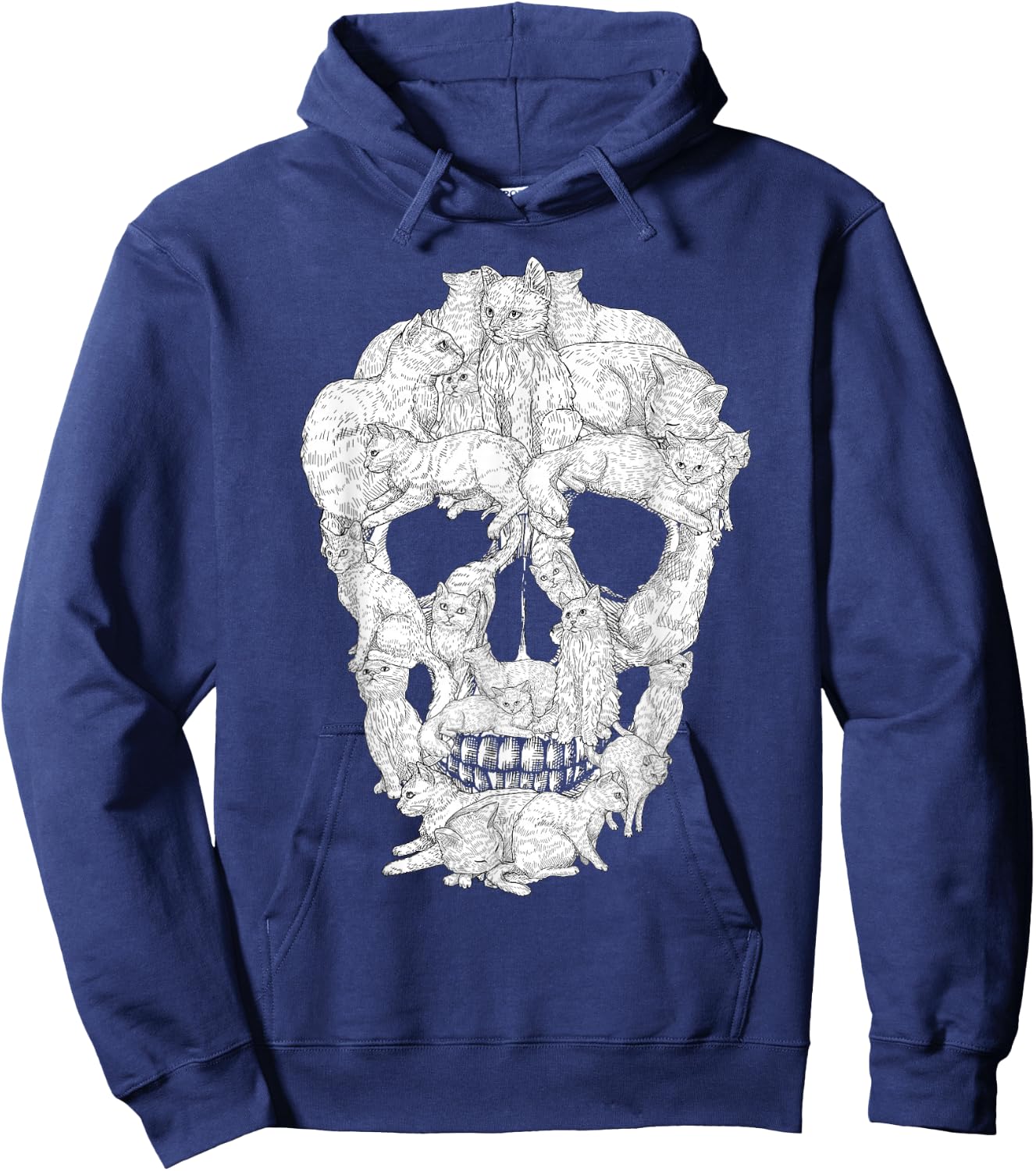 Best Cat Skull Women Halloween Skeleton Cat Lover Hoodie - Hoodie | Navy