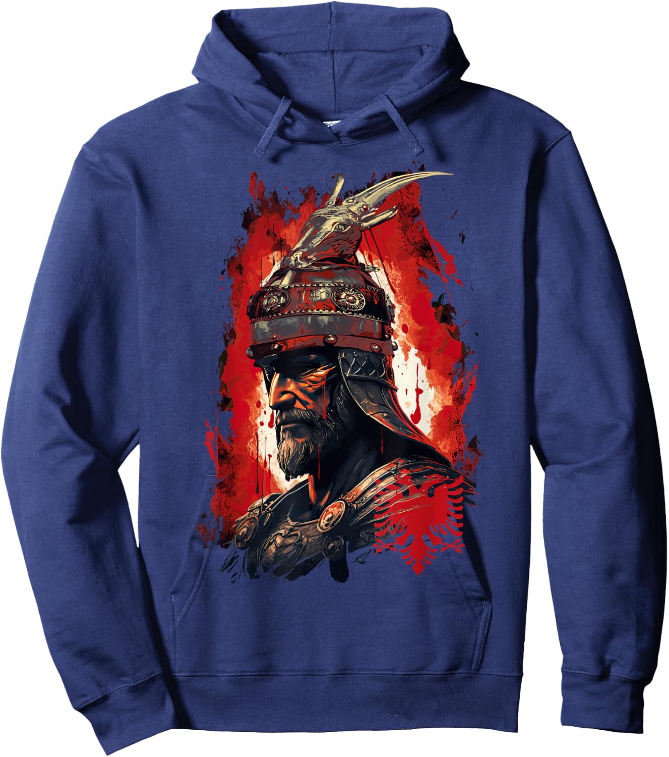 Skanderbeg Albanian National Hero Eagle Kosovo Albanian Hoodie - Hoodie | Navy
