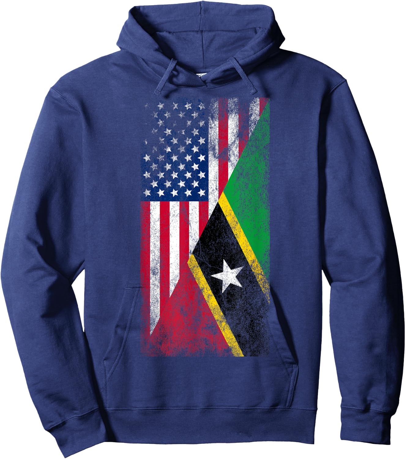 USA & St Kitts and Nevis Flags - American Kittian Hoodie - Hoodie | Navy