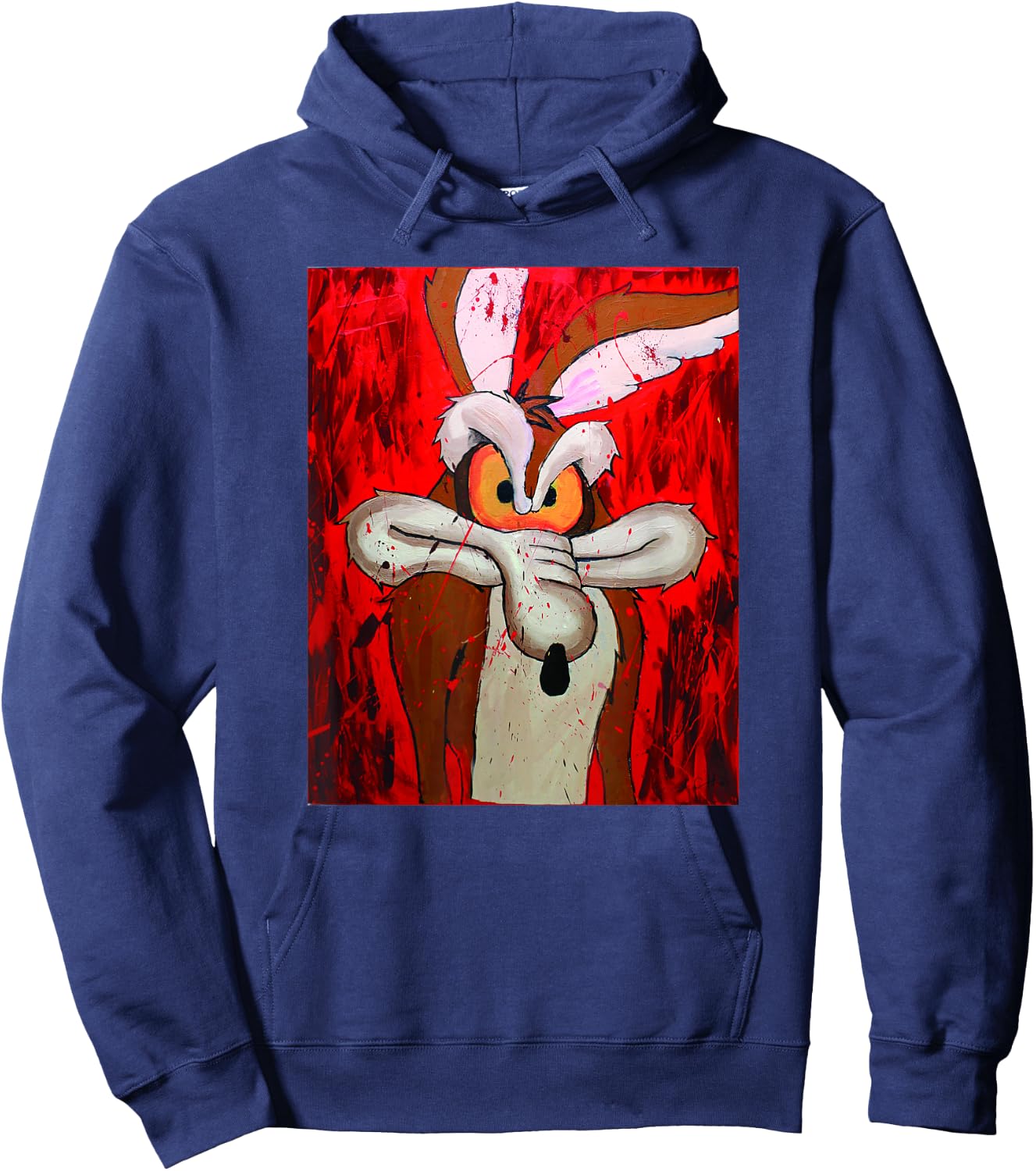 WB100 Looney Tunes Wile E. Coyote Seeing Red Vintage Sketch Hoodie - Hoodie | Navy