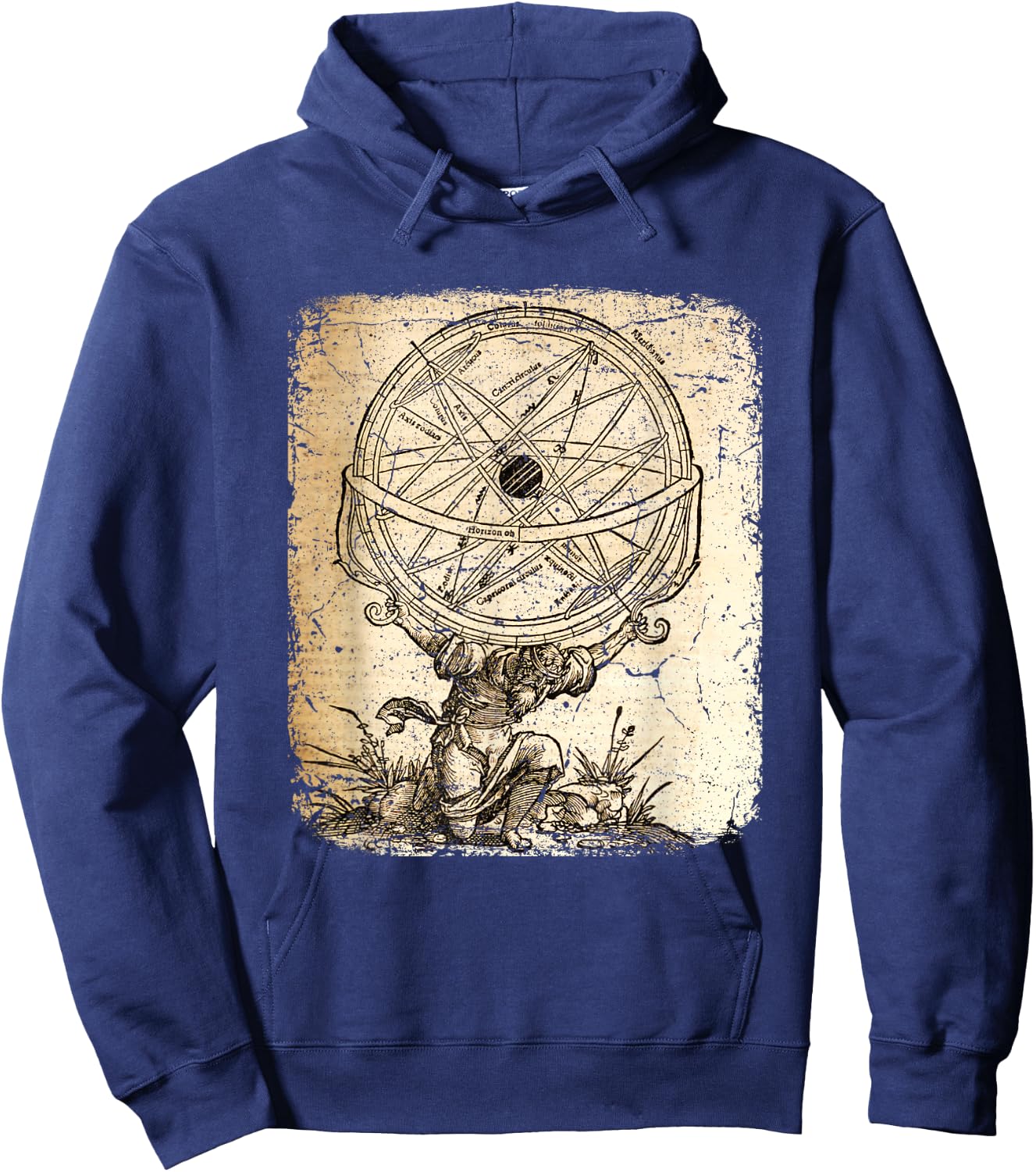 Vintage Atlas Greek God mythology Titan God History Art Hoodie - Hoodie | Navy