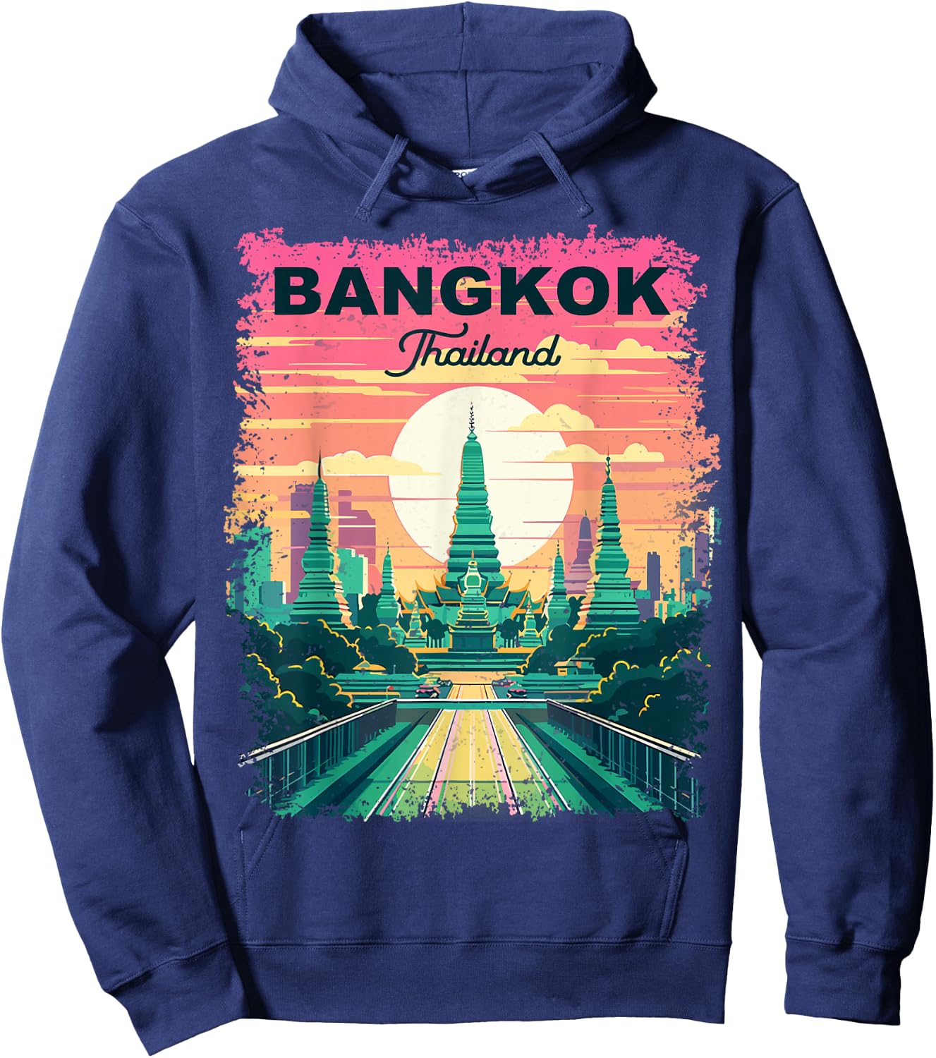 Bangkok Thailand Vintage Retro Hoodie - Hoodie | Navy