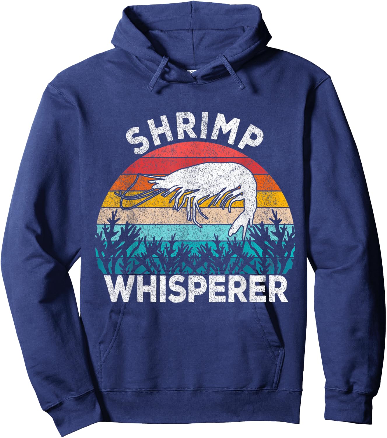 Shrimp Whisperer Shrimp Lover Funny Shrimp Quote Retro Hoodie - Hoodie | Navy