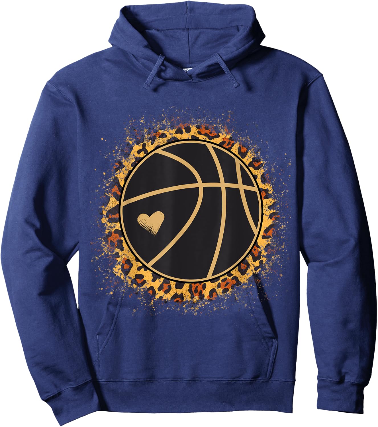Cute Basketball Leopard Print, Female Basketball Player Hoodie - Hoodie | Navy