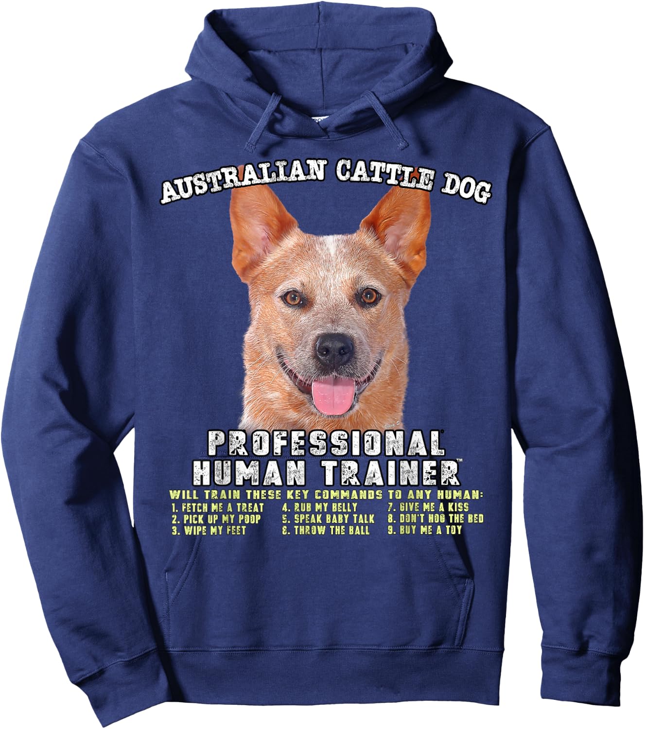 Australian Cattle Dog Red Professional Human Trainer Hoodie - Hoodie | Navy