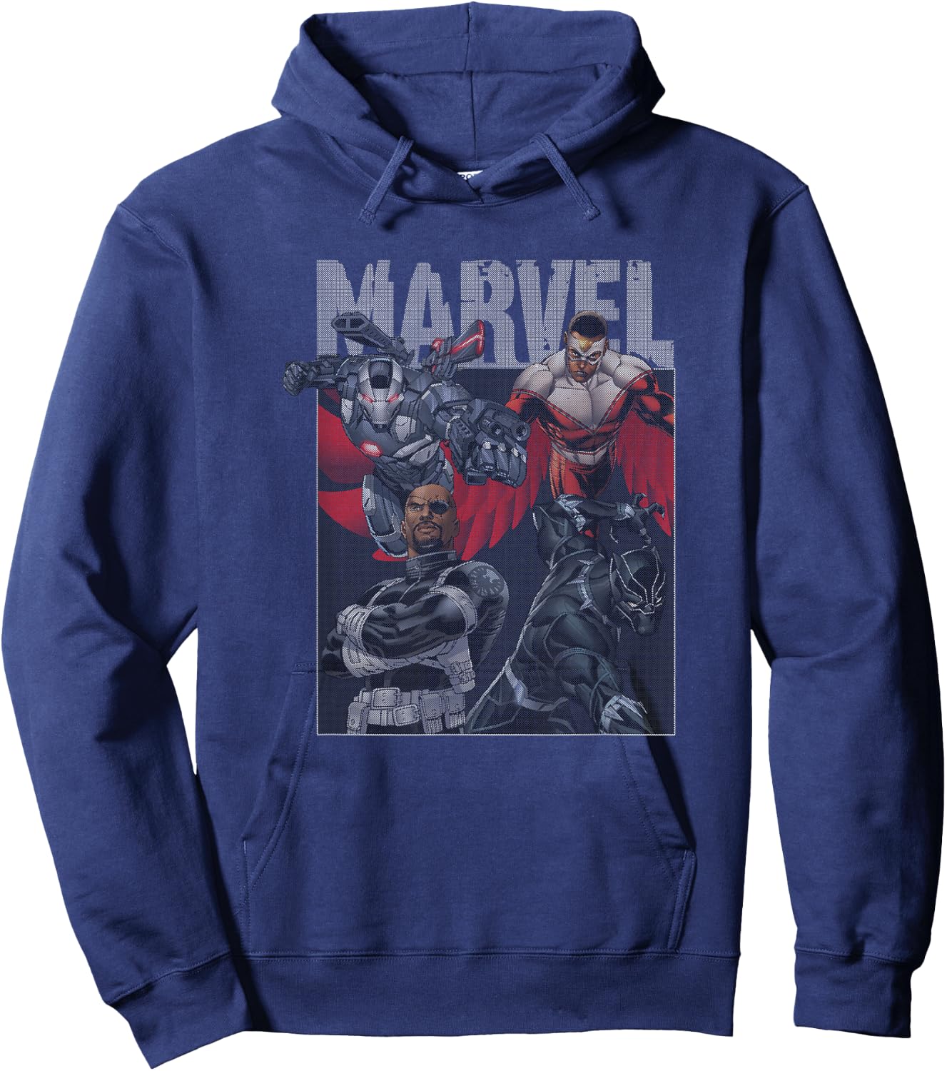 Marvel Avengers Classic Black Heroes Teamup Hoodie - Hoodie | Navy