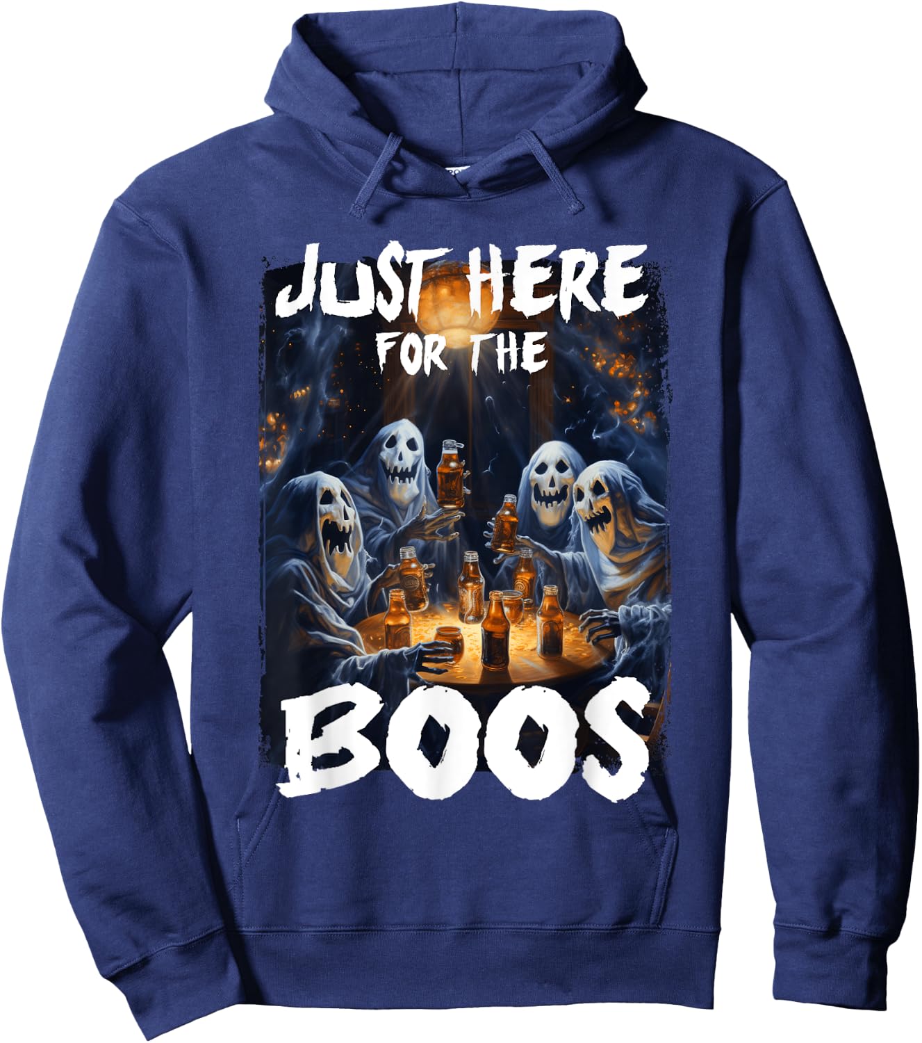 I'm Just Here For The Boos Ghost Funny Men Women Halloween Hoodie - Hoodie | Navy
