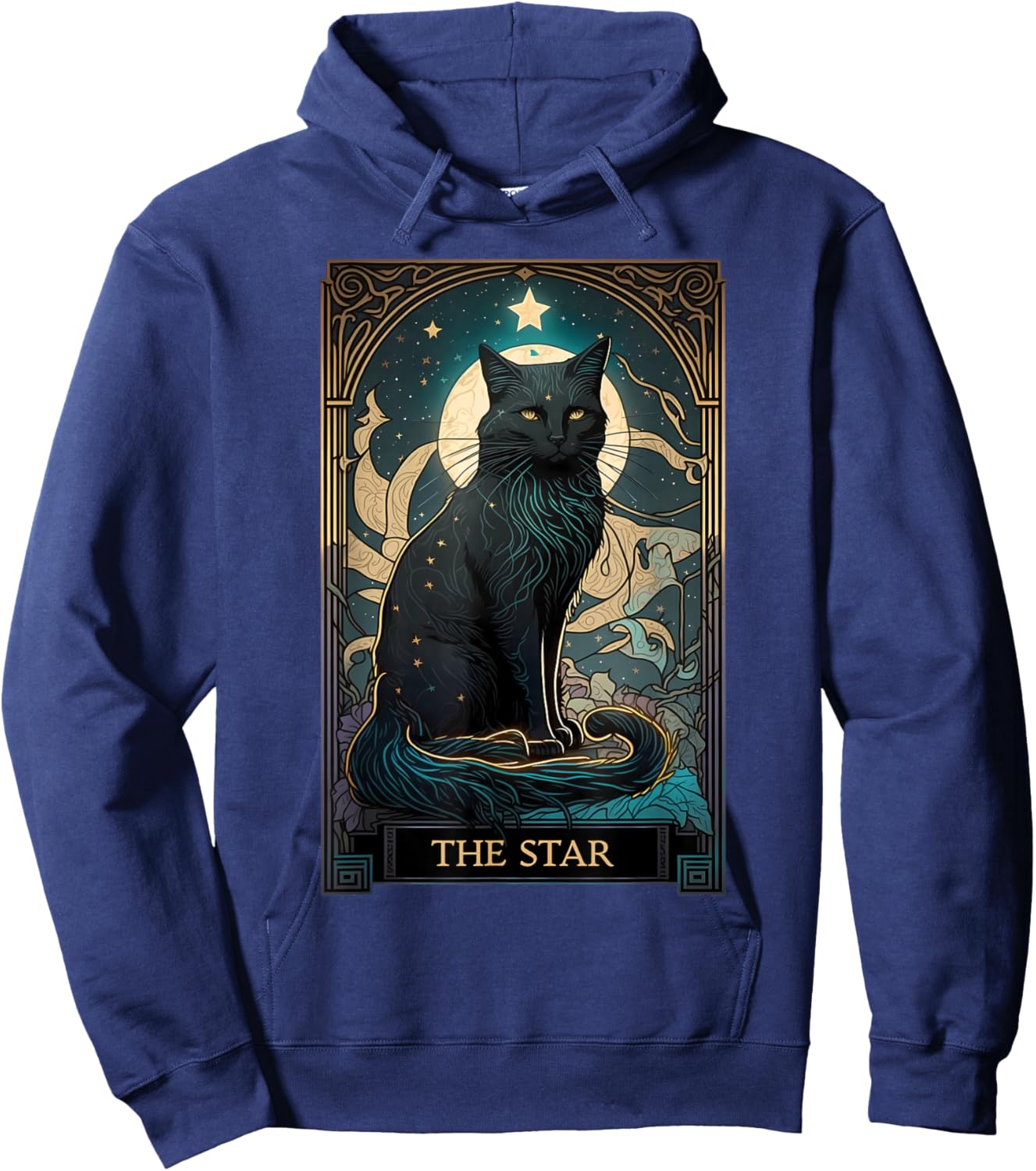 Cat Tarot Card Star Tarot Card Cat Mom of Cats Cat Lover Hoodie - Hoodie | Navy