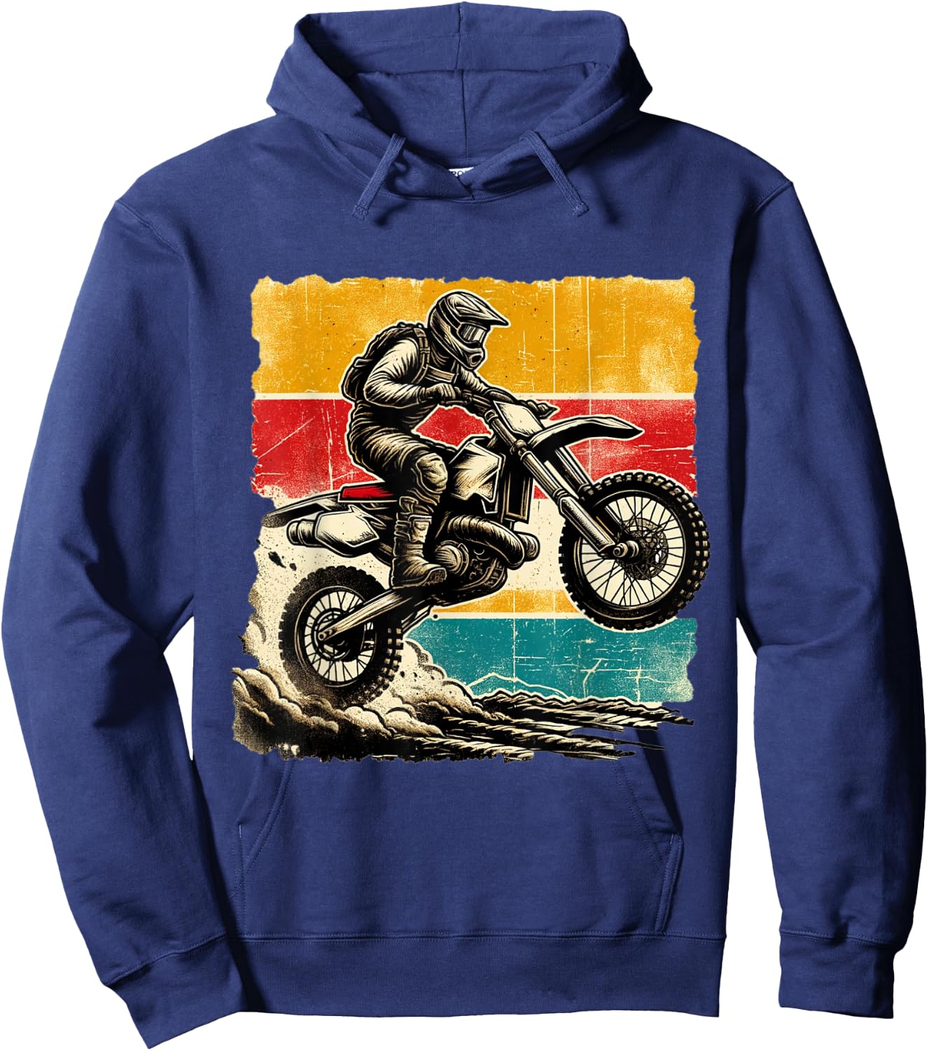 Vintage Motocross Stunt Dirt Bike Racing MX Enduro Off-Road Hoodie - Hoodie | Navy