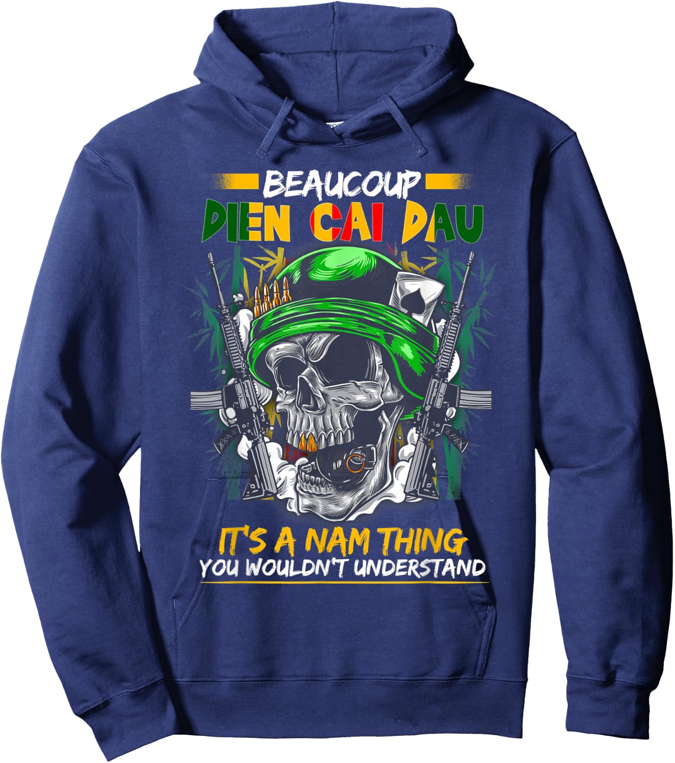 Beaucoup Dien Cai Dau Vietnam Veteran Grandpa Veteran's Day Hoodie - Hoodie | Navy