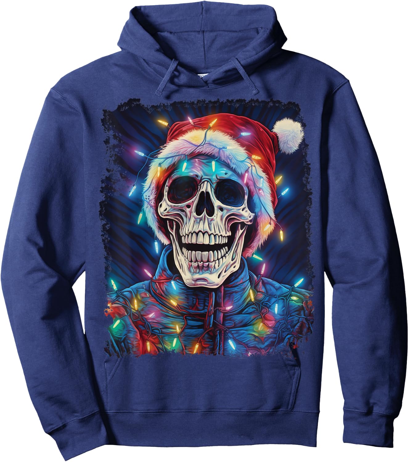 Christmas Skeleton Anatomy Scary Halloween Hoodie - Hoodie | Navy