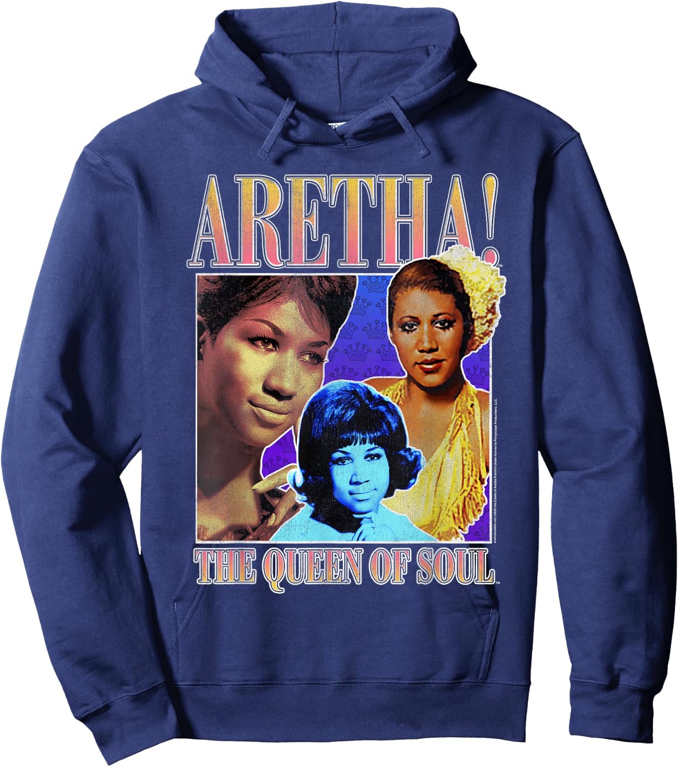 Aretha Franklin Triple Queen of Soul Hoodie - Hoodie | Navy
