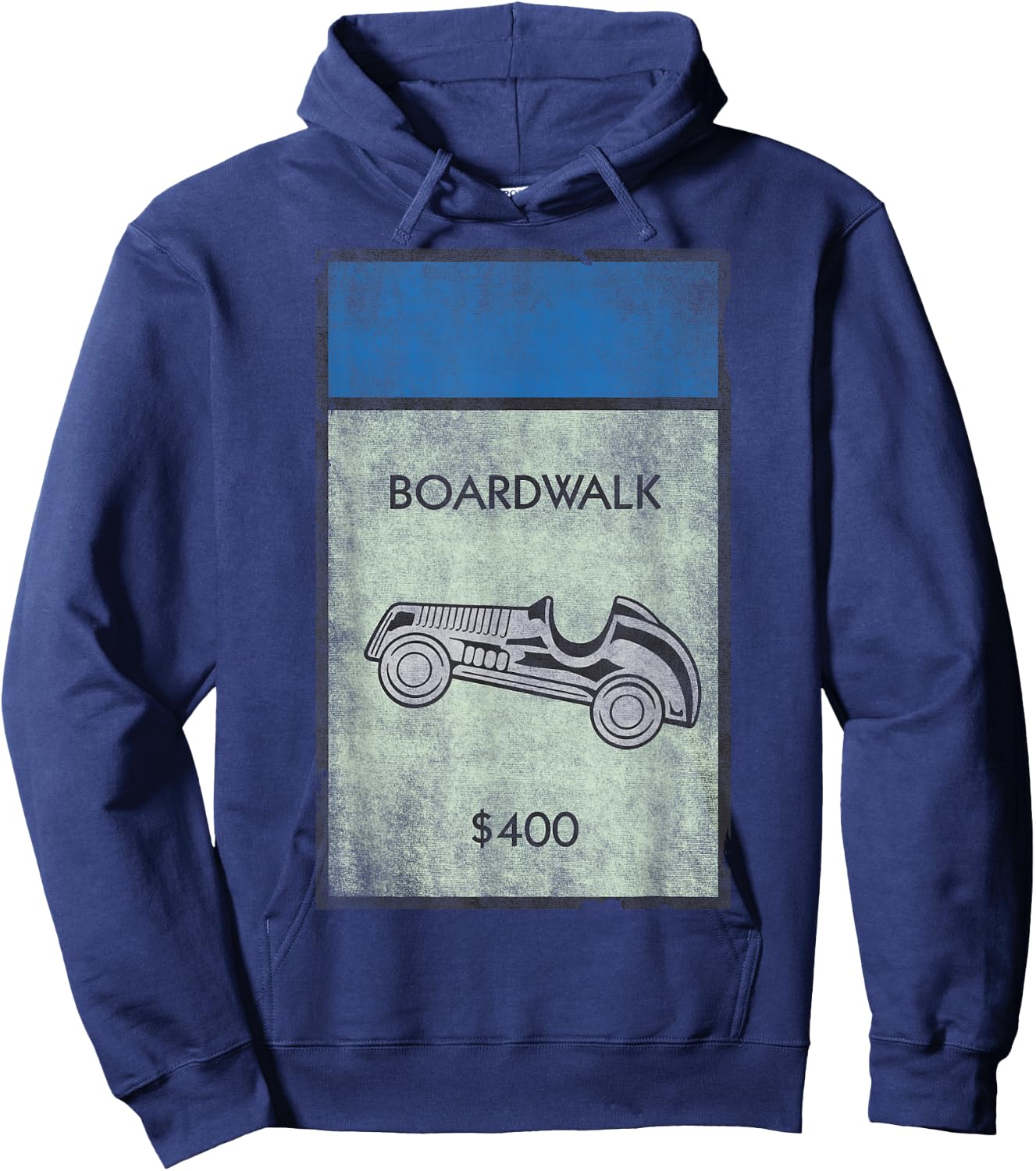 Monopoly Car Token In Boardwalk Space Vintage Shot Hoodie - Hoodie | Navy