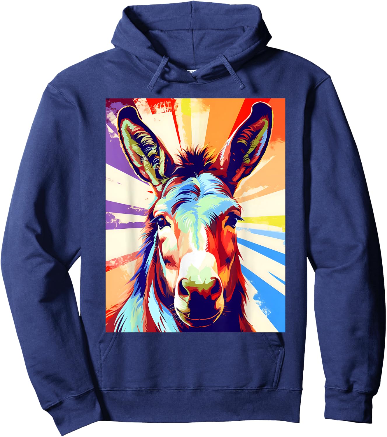 Funny Vintage Donkey Art Women Safari Mule Donkey Hoodie - Hoodie | Navy