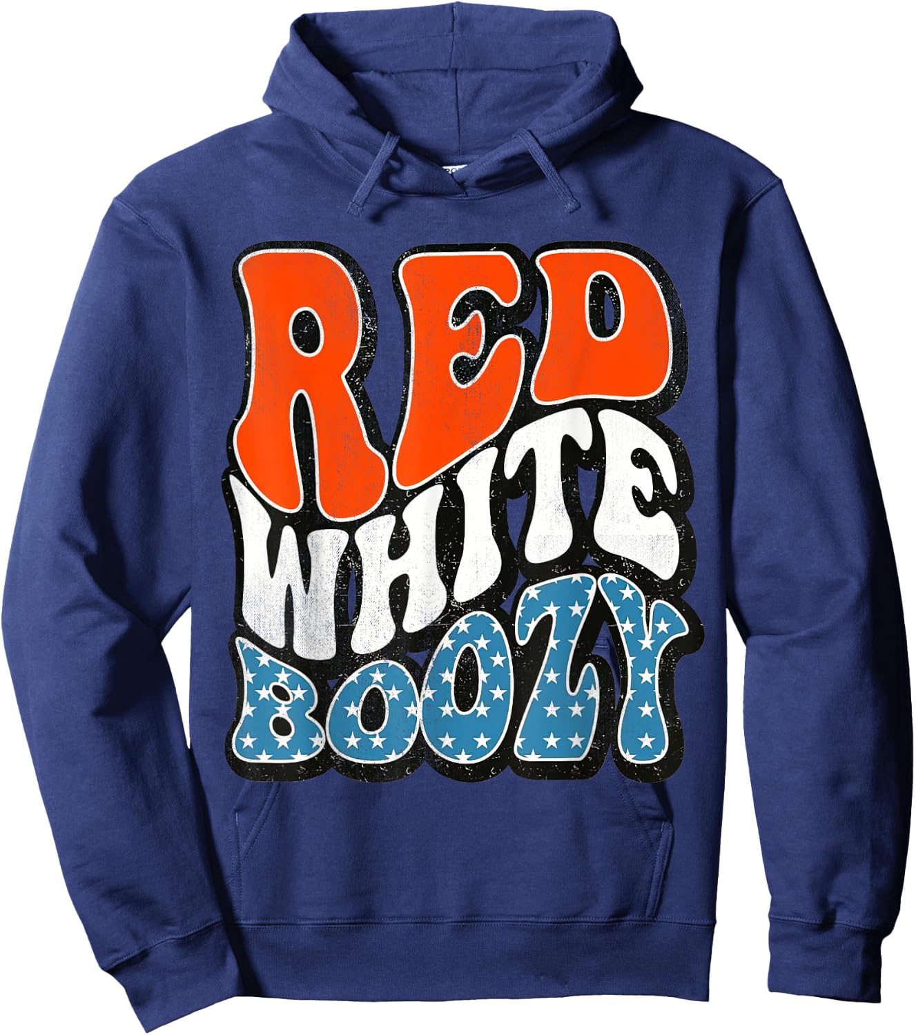 Red White & Boozy Retro, 4th Of July, Patriotic Men Hoodie - Hoodie | Navy
