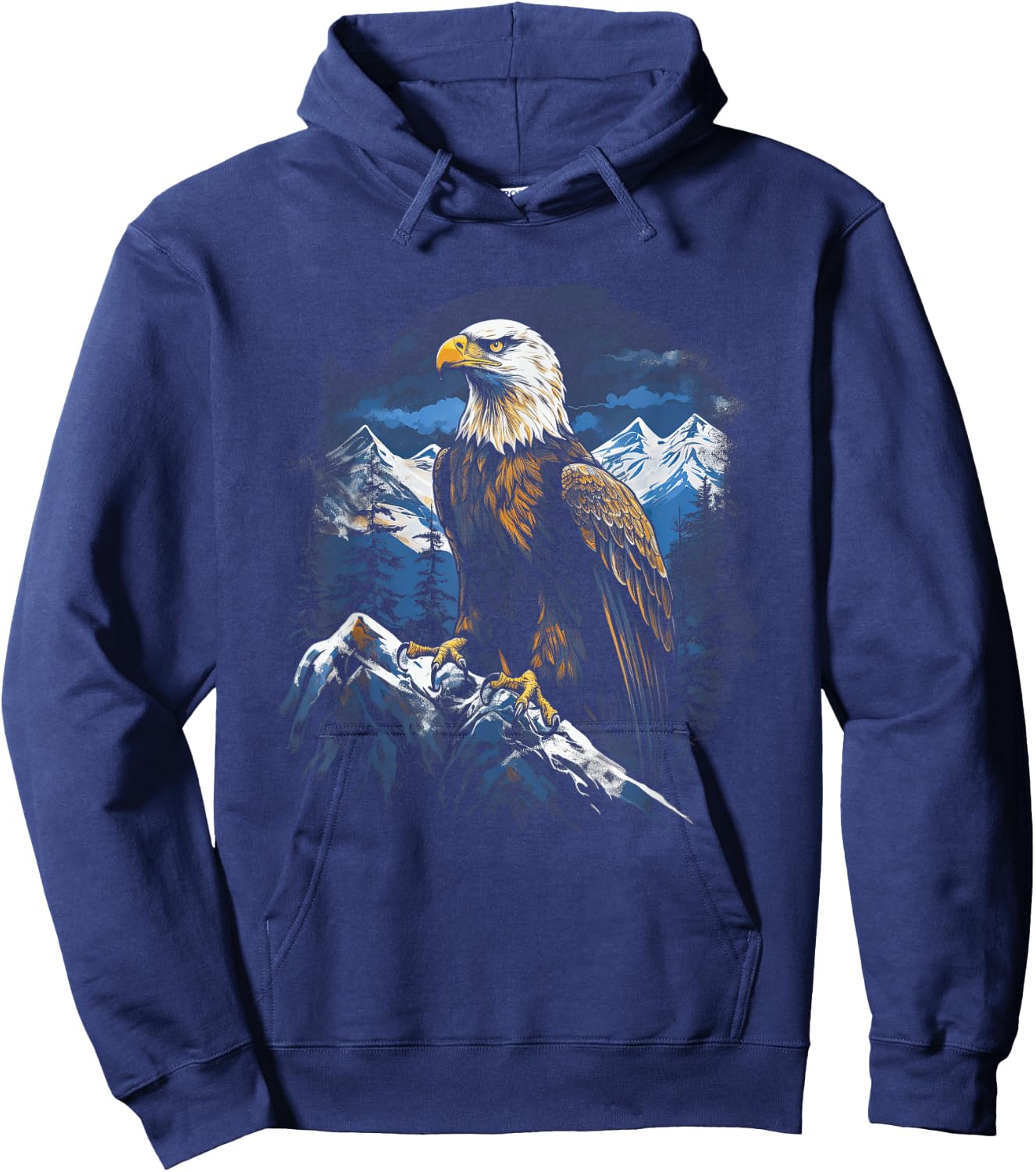 Eagle Landscapes Wilderness Mountains Bald Eagle Majestic Breathtaking Bird Nature Freedom USA Hoodie - Hoodie | Navy