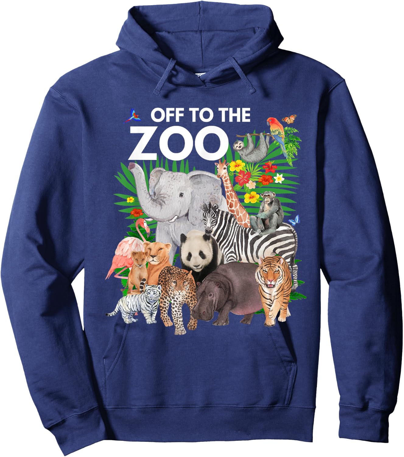 Zoo Animals Safari Party A Day At The Zoo Safari Zoo Animal Hoodie - Hoodie | Navy