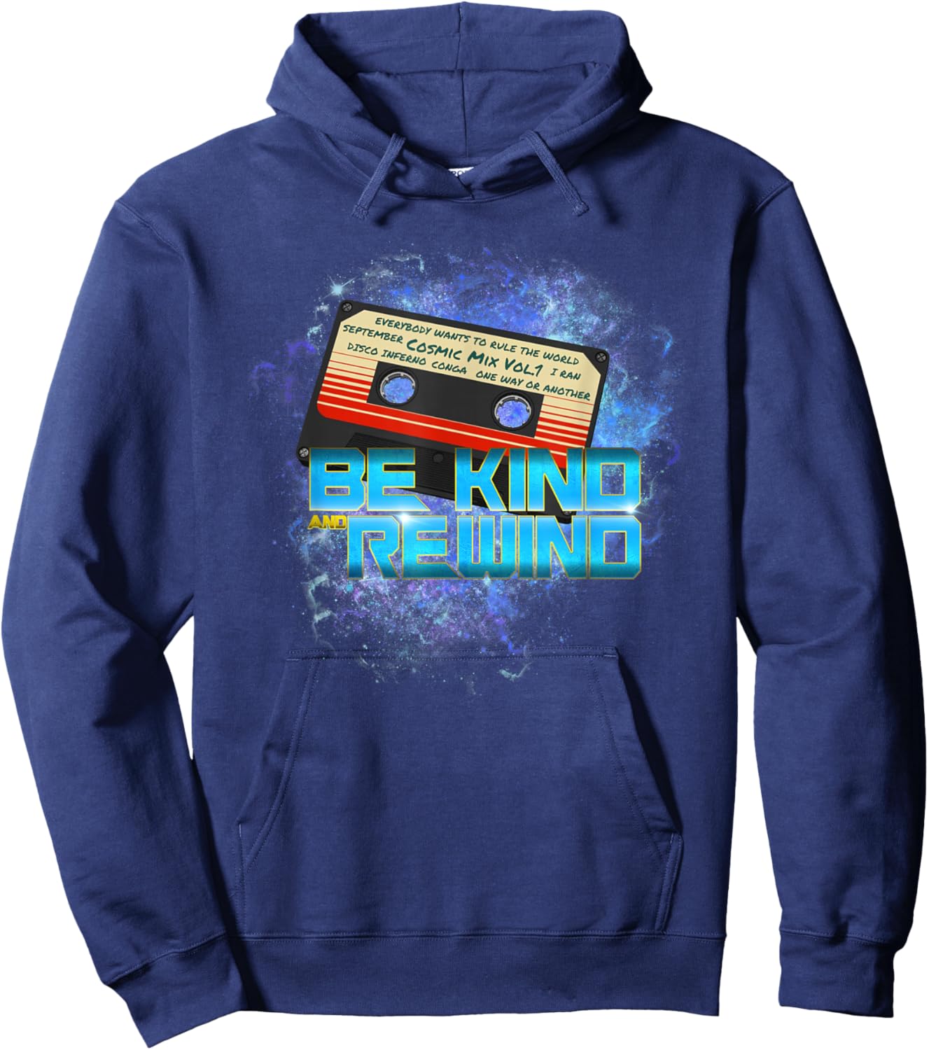 Cosmic Cassette Be Kind Rewind 80s - Out-of-this-World Hoodie - Hoodie | Navy