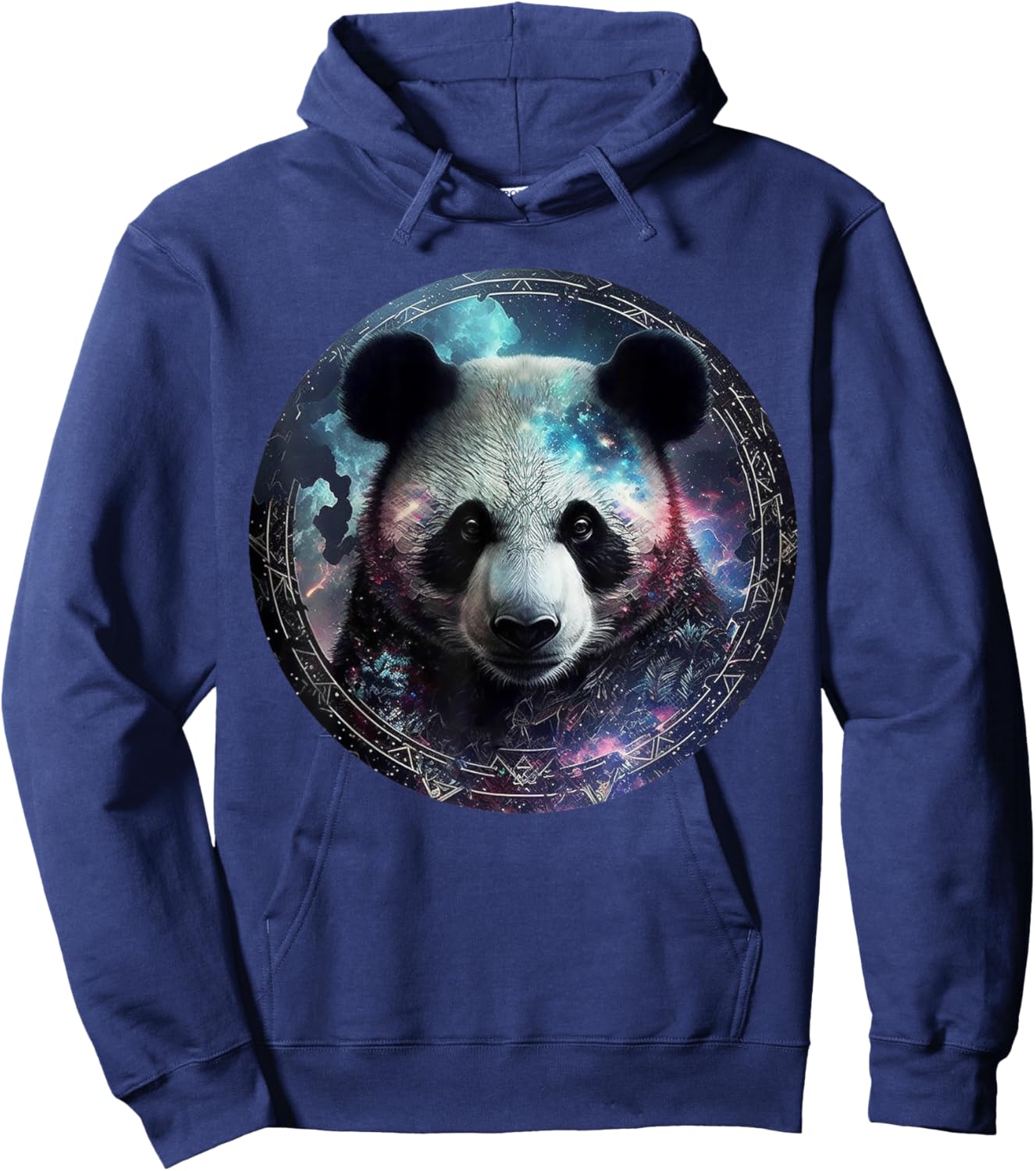 Panda art fantasy motif animal print panda Hoodie - Hoodie | Navy