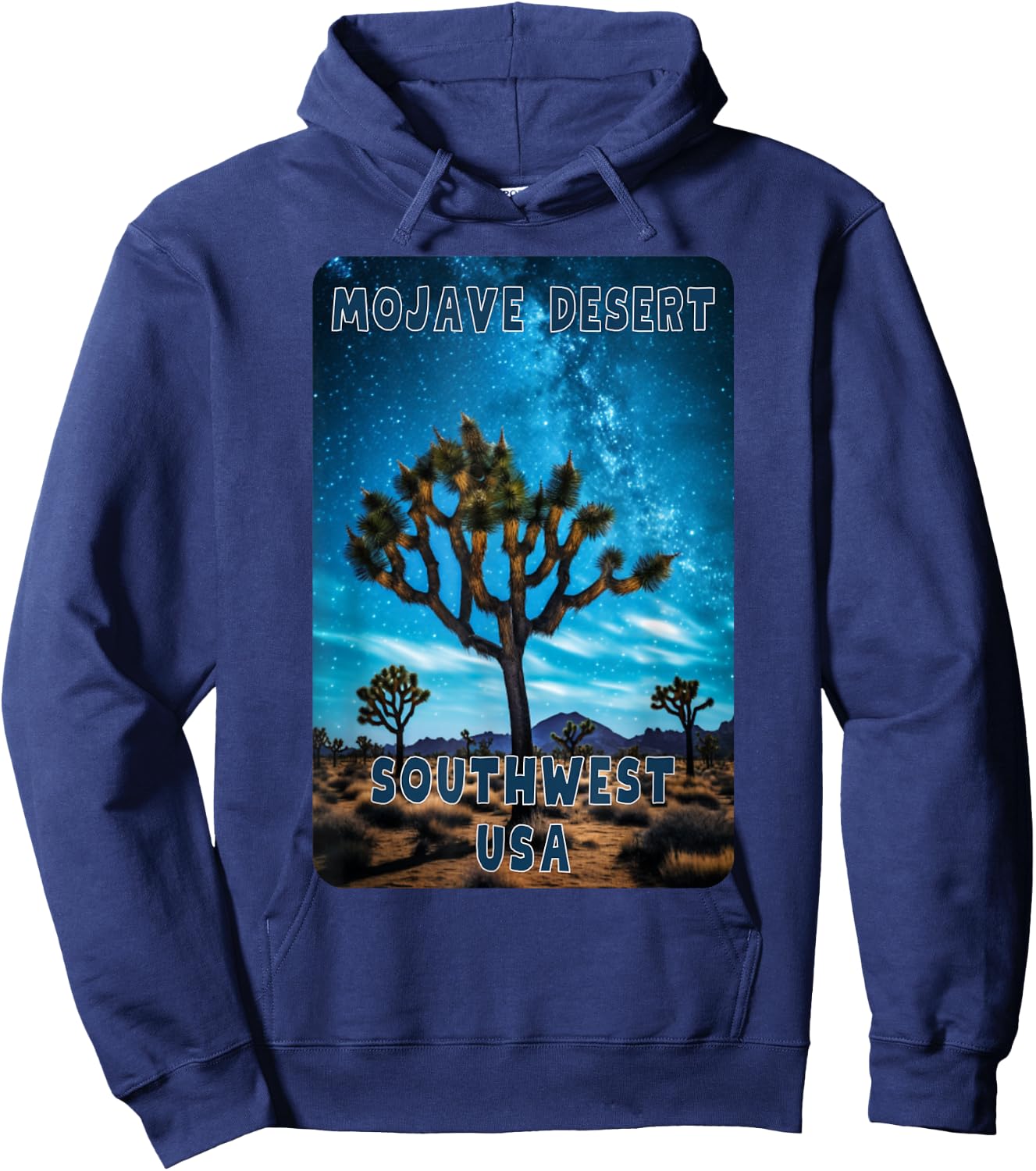 Mojave Desert Joshua Tree Stars Hoodie - Hoodie | Navy