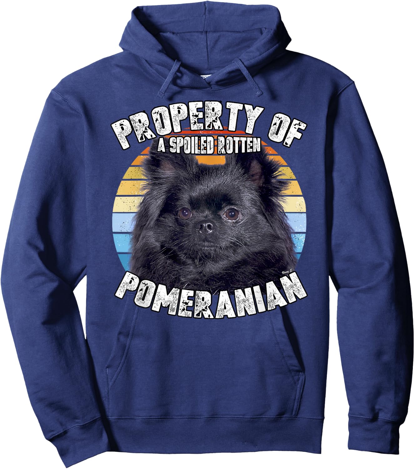 Pomeranian Black Property Of Hoodie - Hoodie | Navy