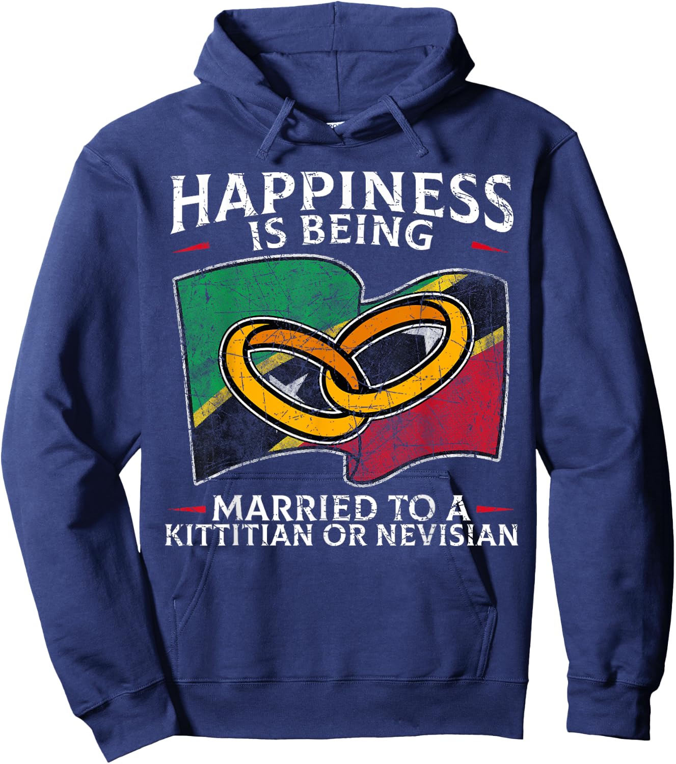 Saint Kitts and Nevis Marriage Kittitian or Nevisian Married Hoodie - Hoodie | Navy