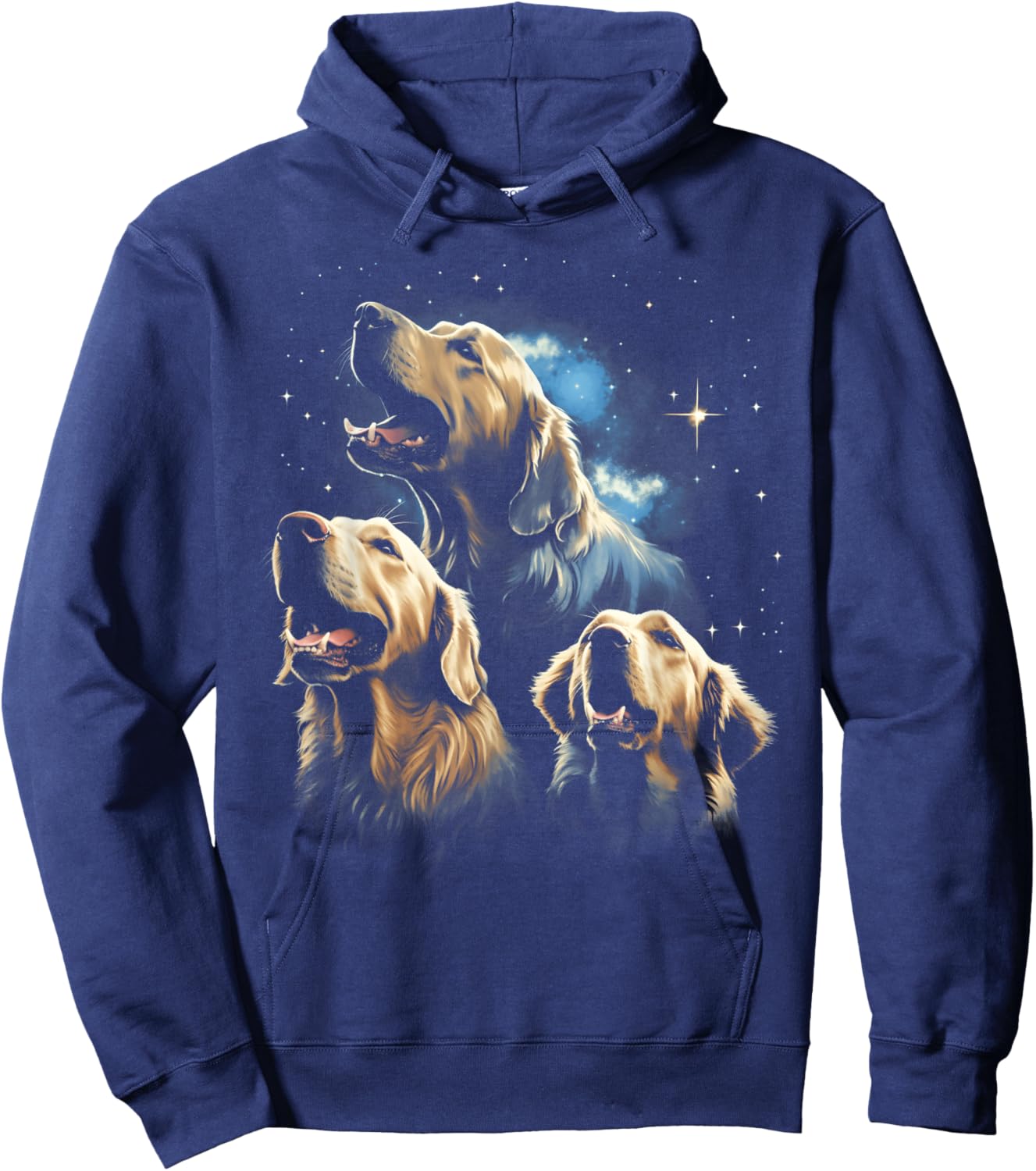 Golden Retriever Howling At The Moon Golden Retriever Dad Hoodie - Hoodie | Navy