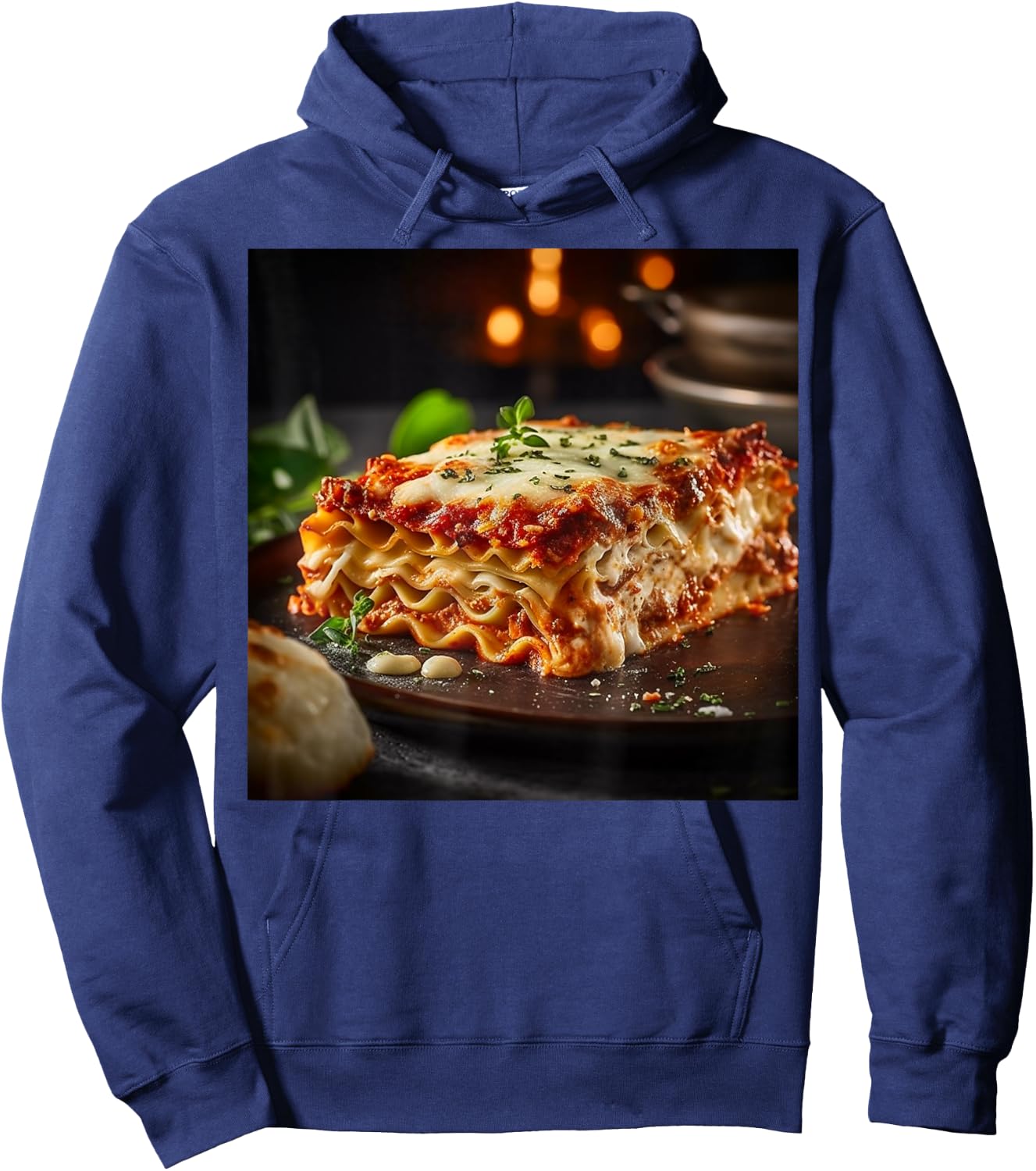 Epic Lasagna Slice Graphic For Italian Food Fans Hoodie - Hoodie | Navy
