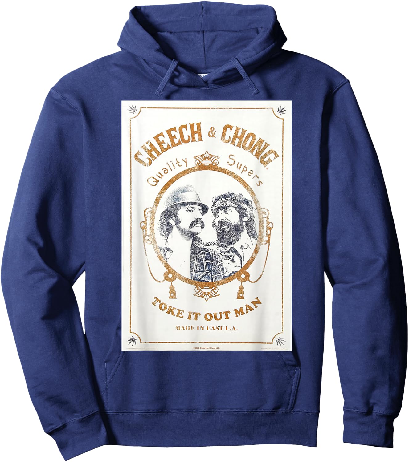 Cheech & Chong Toke It Out Man Quality Supers Distressed Hoodie - Hoodie | Navy