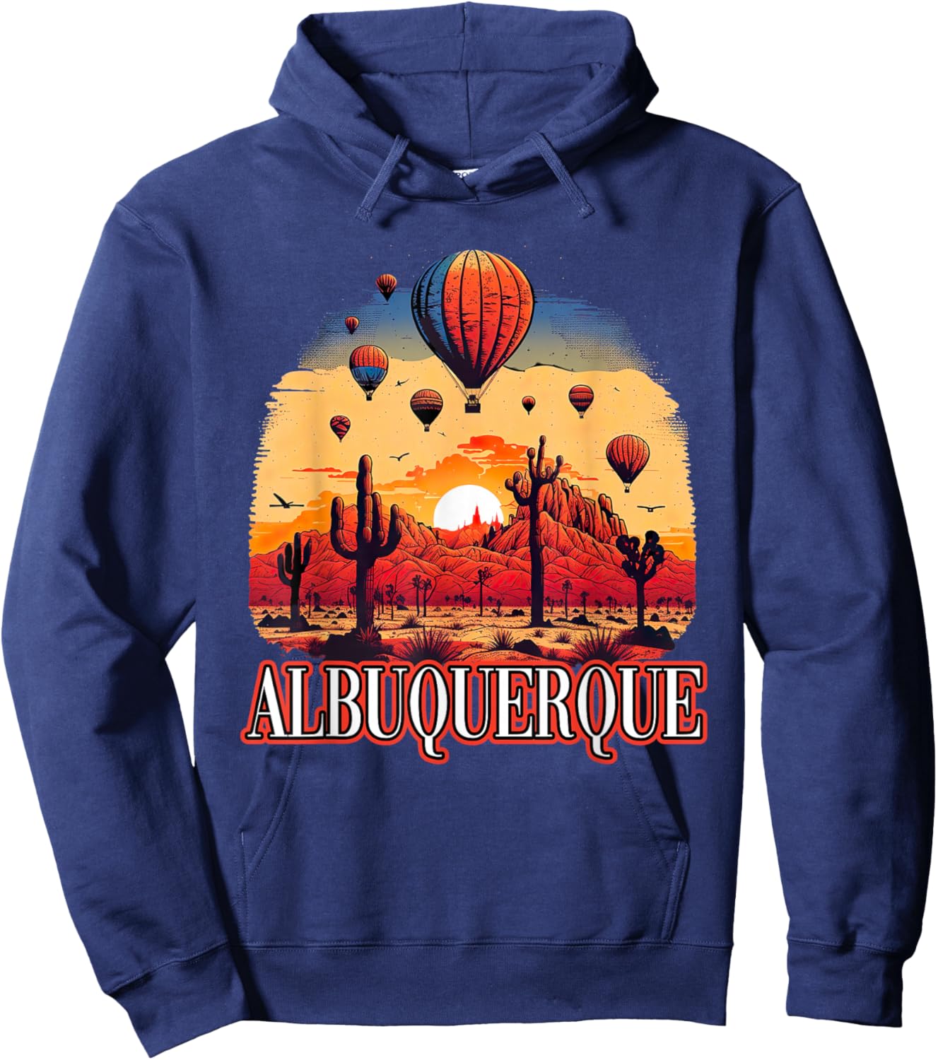 Albuquerque Balloon New Mexico Hot Air Balloon Hoodie - Hoodie | Navy