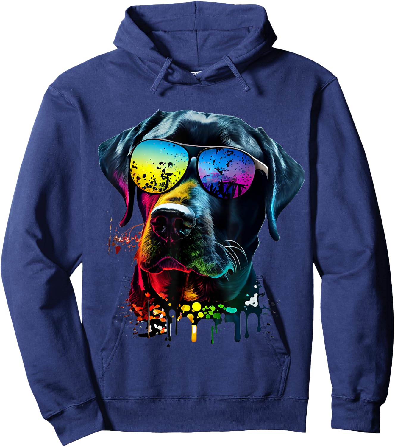 Labrador retriever walking dog fans sunglasses dogs Hoodie - Hoodie | Navy