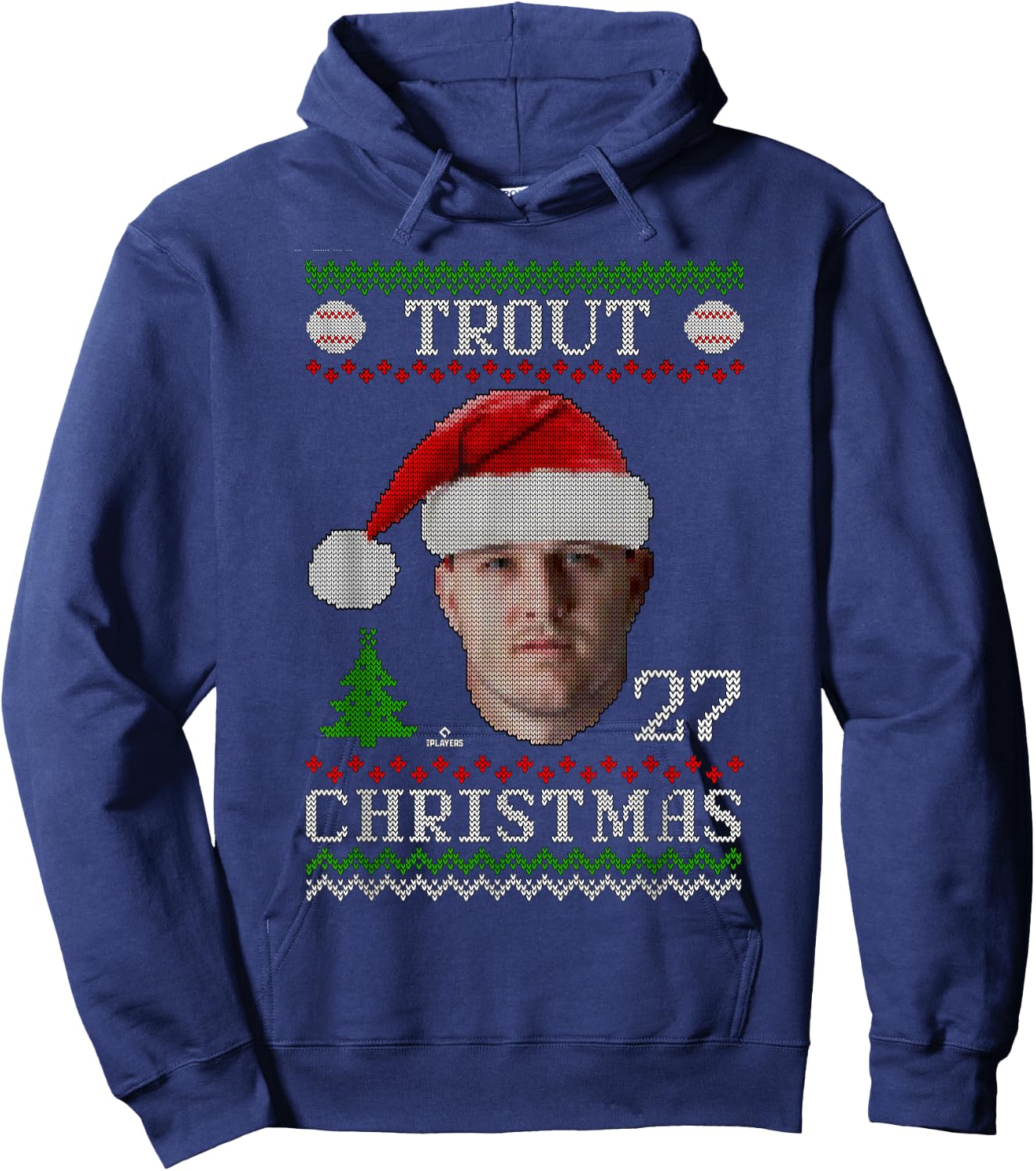 Mike Trout Los Angeles Baseball Christmas Sweater MLBPA Hoodie - Hoodie | Navy