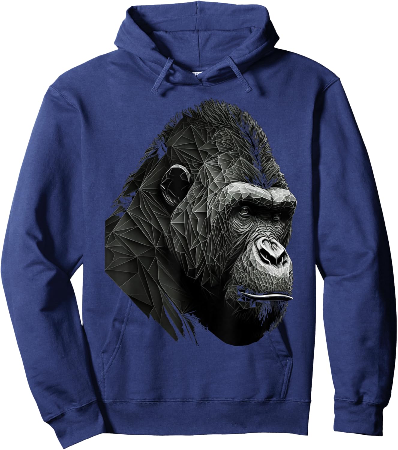 Gorilla Monkey Polygon Geometric Animals Print Art Hoodie - Hoodie | Navy