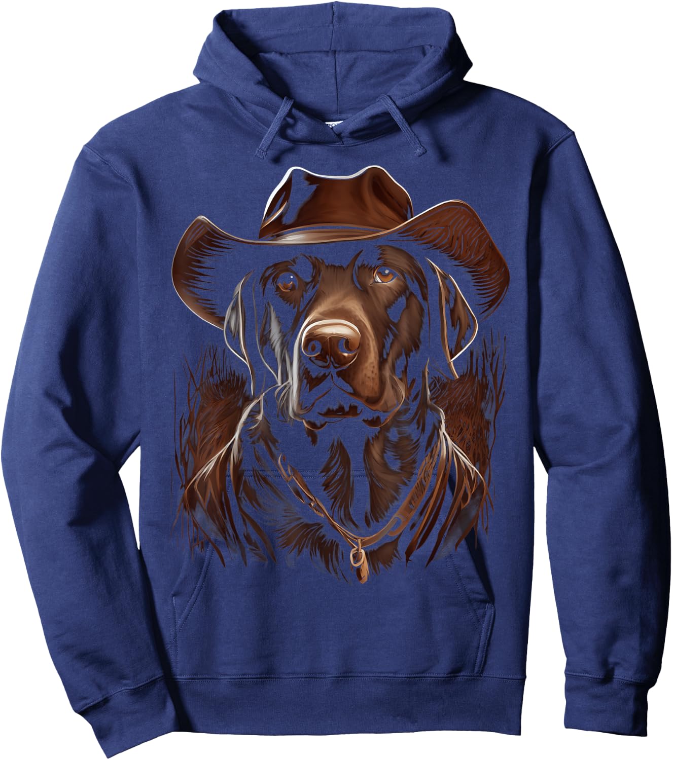 Cowboy Labrador Retriever Graphic Women Boys Girls Hoodie - Hoodie | Navy