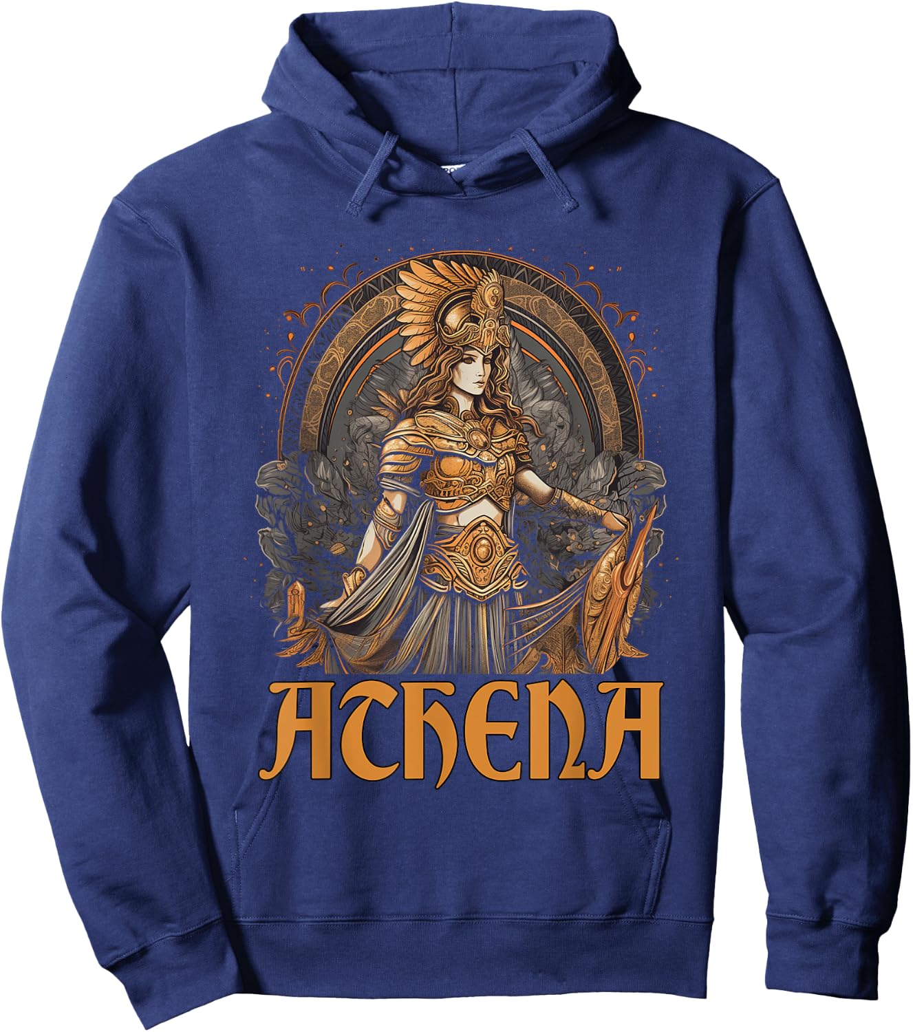 Greek Gods Greek Mythology Ancient Legends Apparel Athena, Goddess of Wisdom and War Classical Hoodie - Hoodie | Navy