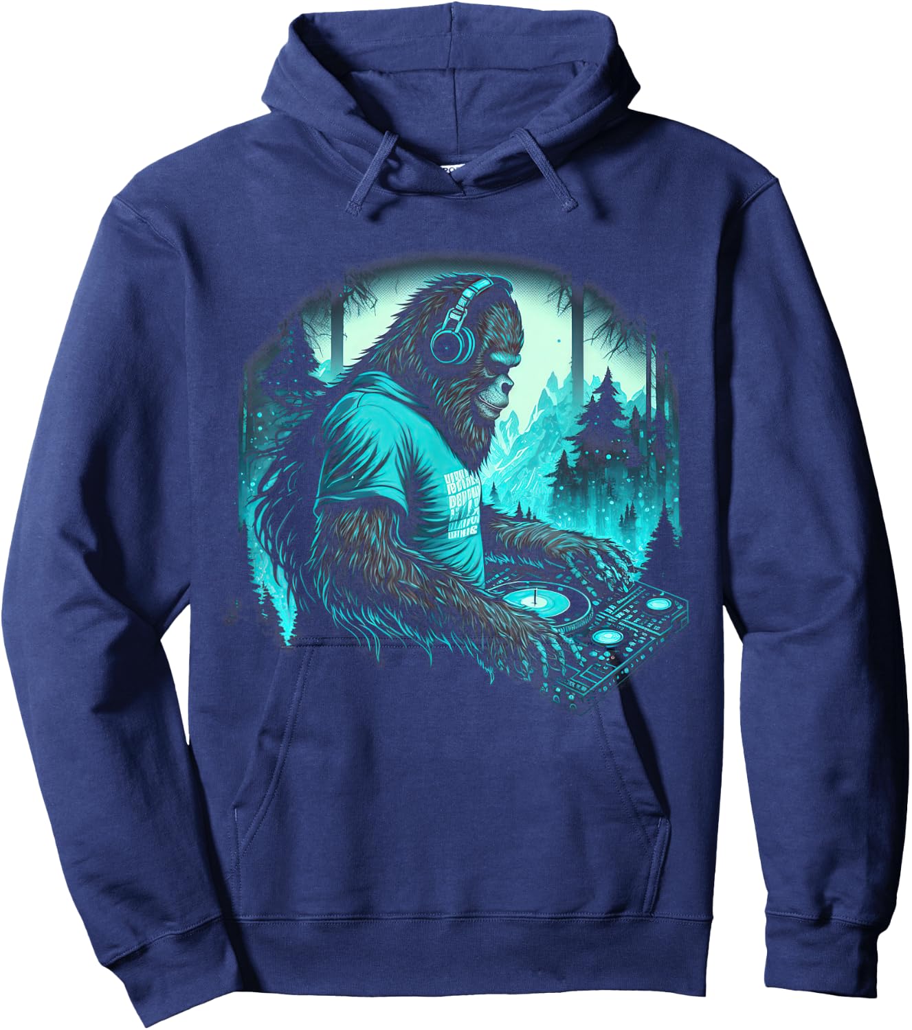 DJ Bigfoot Headphone EDM Music Hoodie - Hoodie | Navy