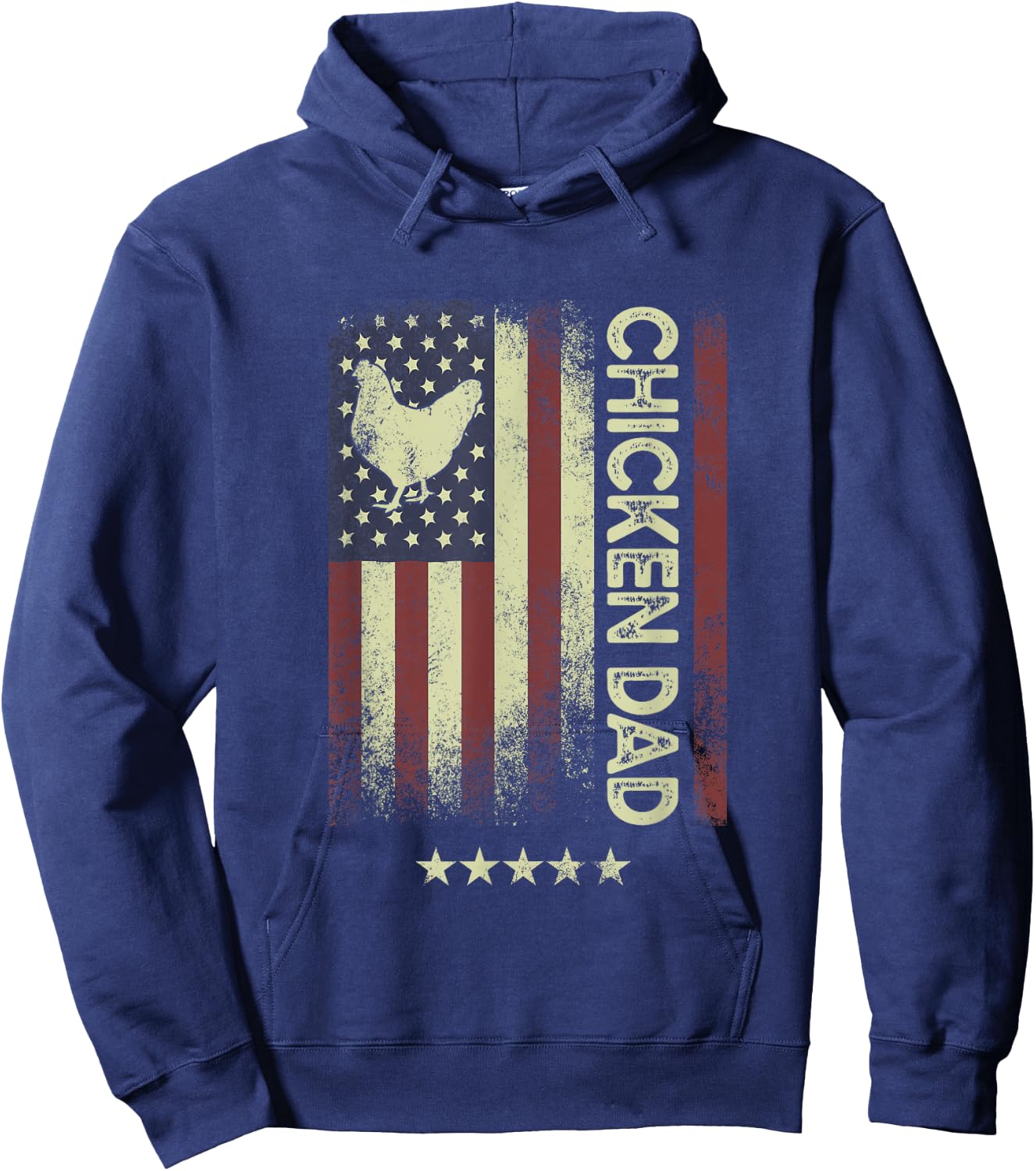 USA American Flag - Chicken Dad Hoodie - Hoodie | Navy