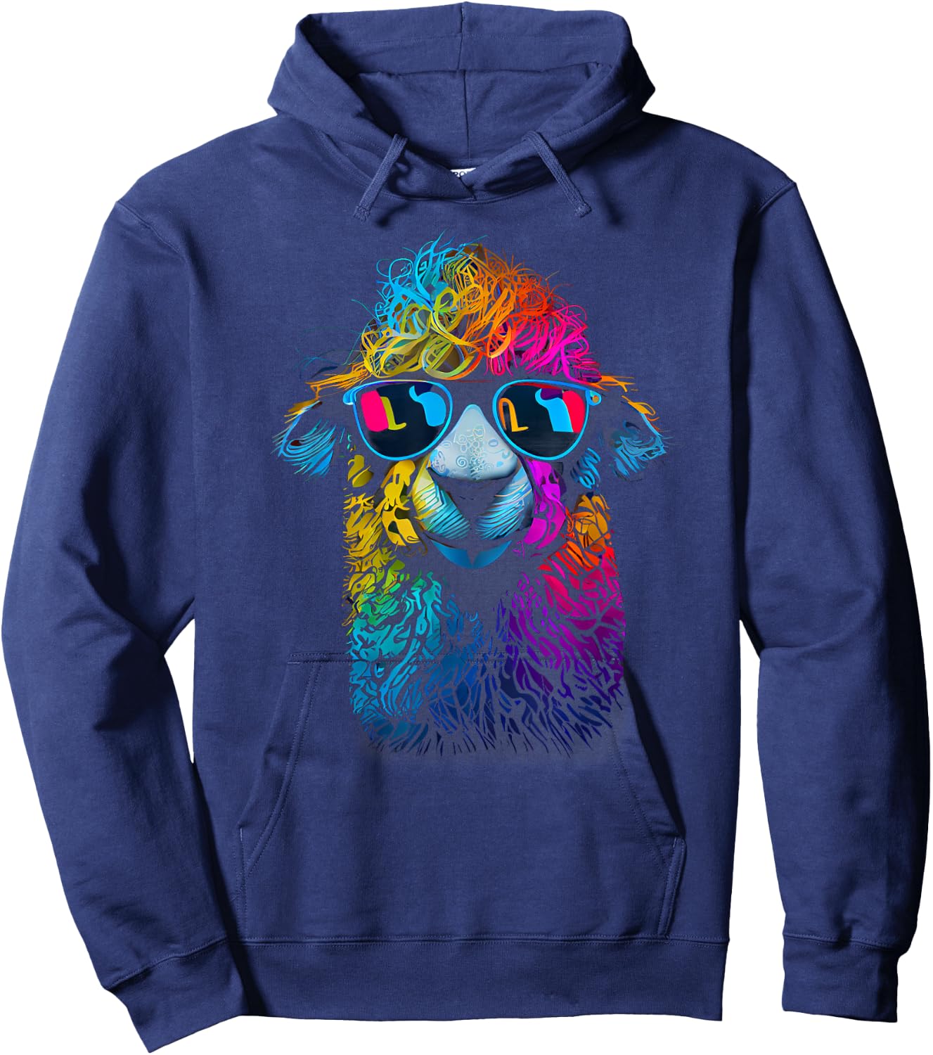 Lama Colorful Cool Alpaca Alpacalover Hoodie - Hoodie | Navy