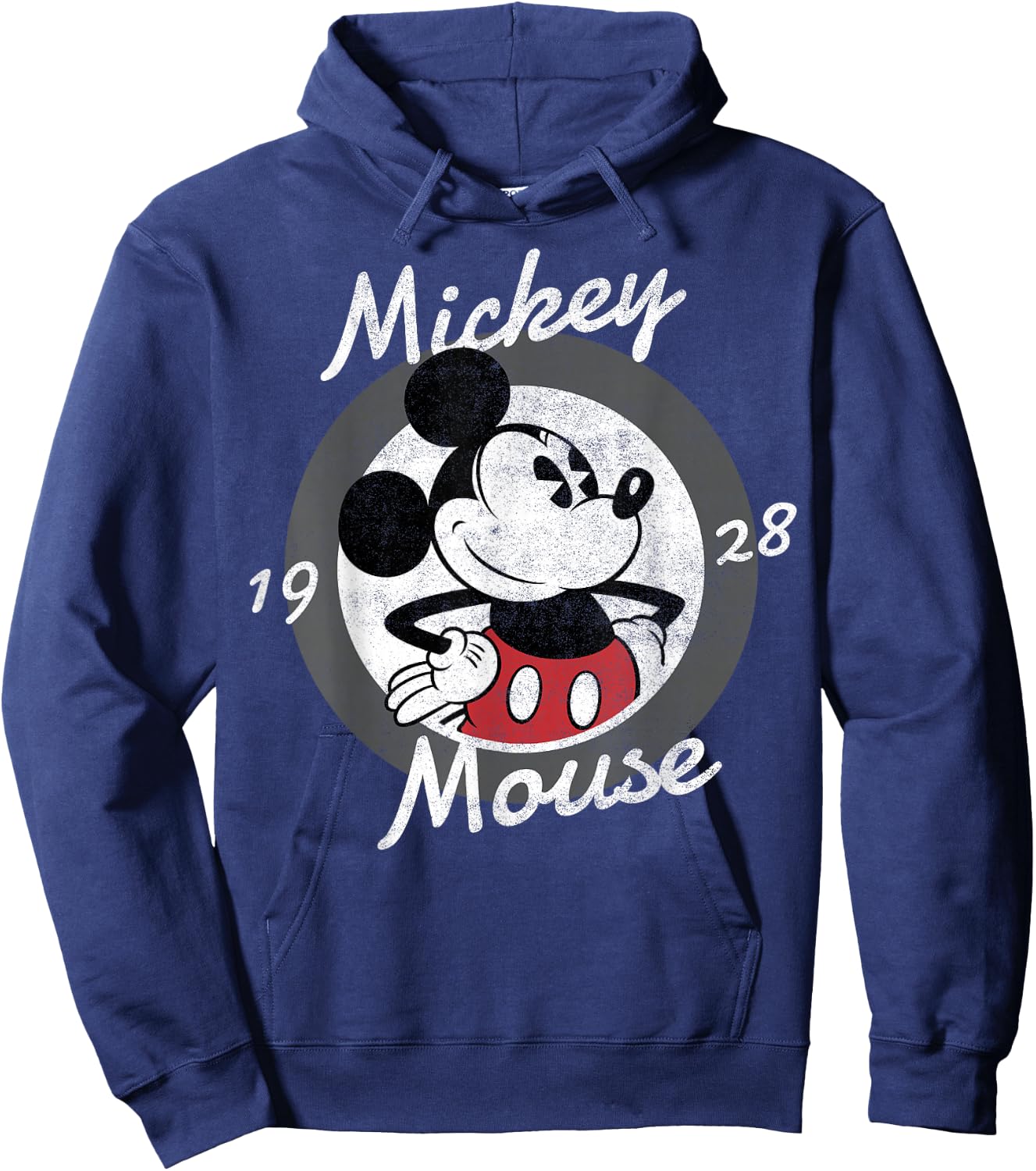 Disney Mickey Mouse Cursive Text Circle Logo Hoodie - Hoodie | Navy