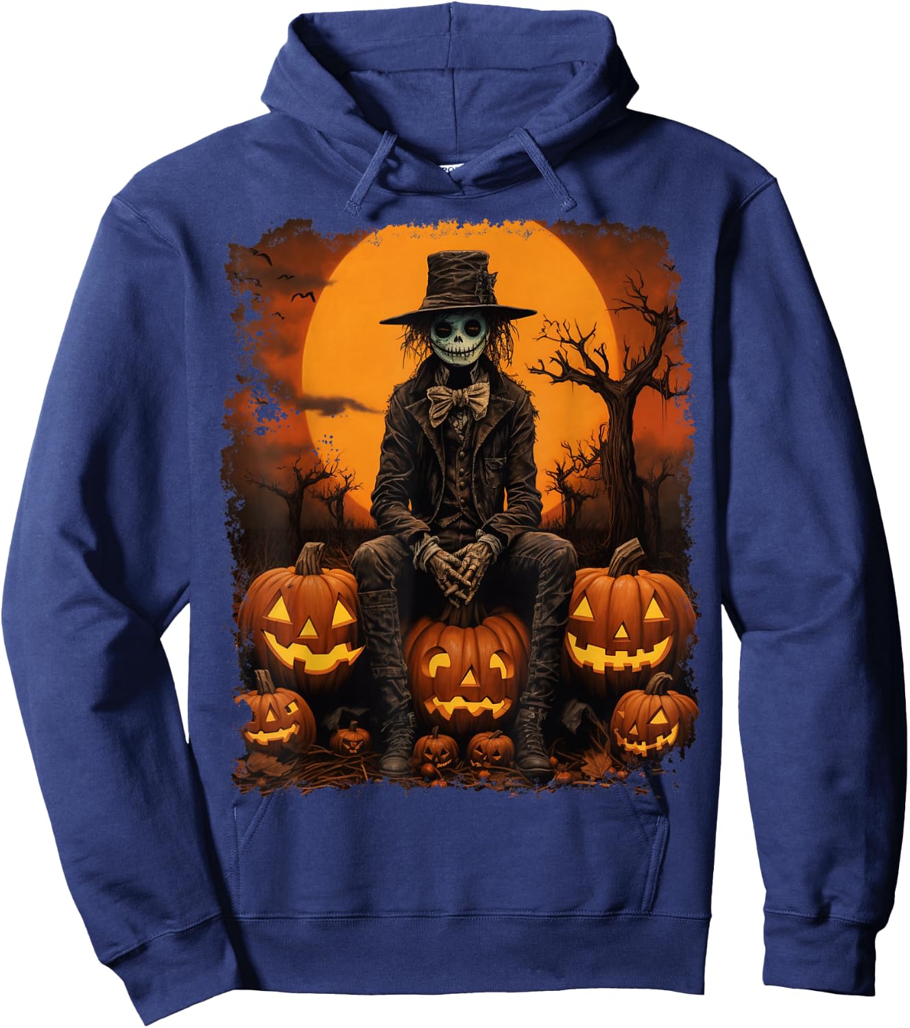 Pumpkin Strawman Scarecrow Hoodie - Hoodie | Navy