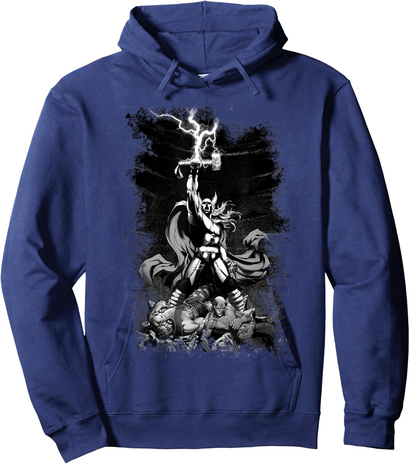 Marvel Comics Retro Classic Thor God Thunder Victory Poster Hoodie - Hoodie | Navy