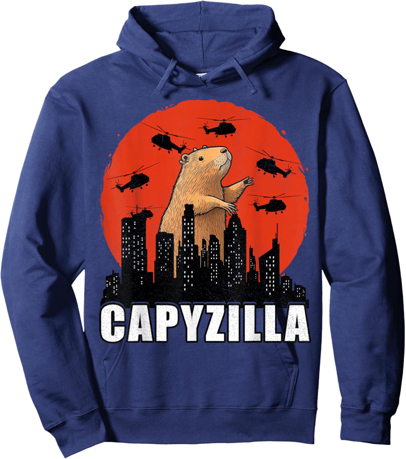 Capybara Shirt Funny Capybara Rodent Capyzilla Funny Hoodie - Hoodie | Navy