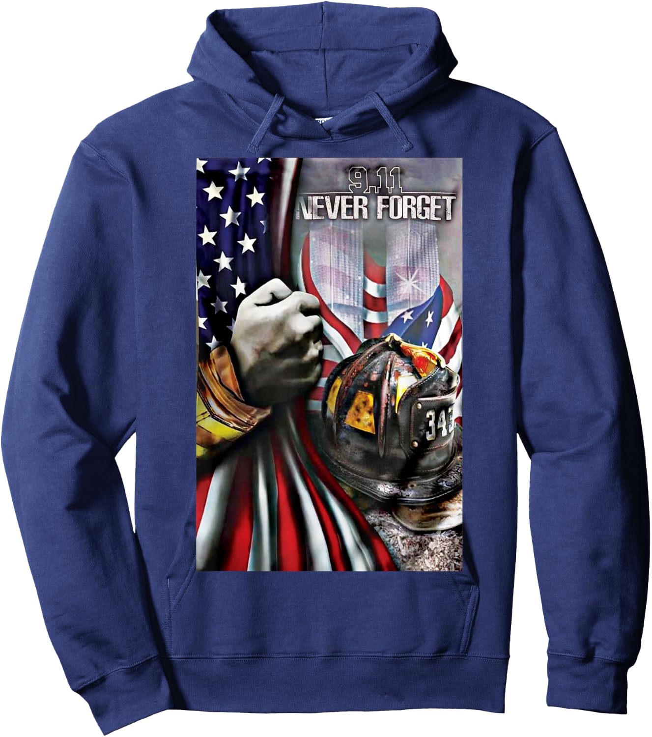 Remember 9-11 American Patriotic 20th Anniversary Hoodie - Hoodie | Navy